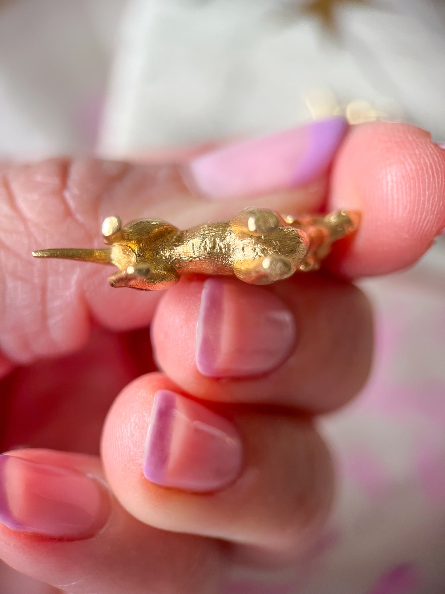 Vintage Dog 14k Yellow Gold Charm, circa 1950s-60s
