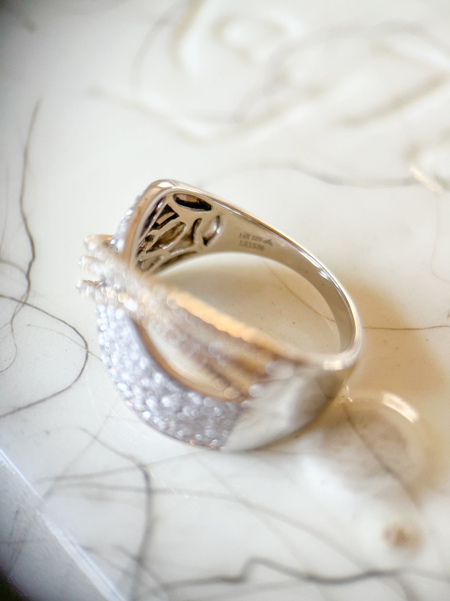 Natural Diamond Two Toned 14k Yellow and White Gold Ring