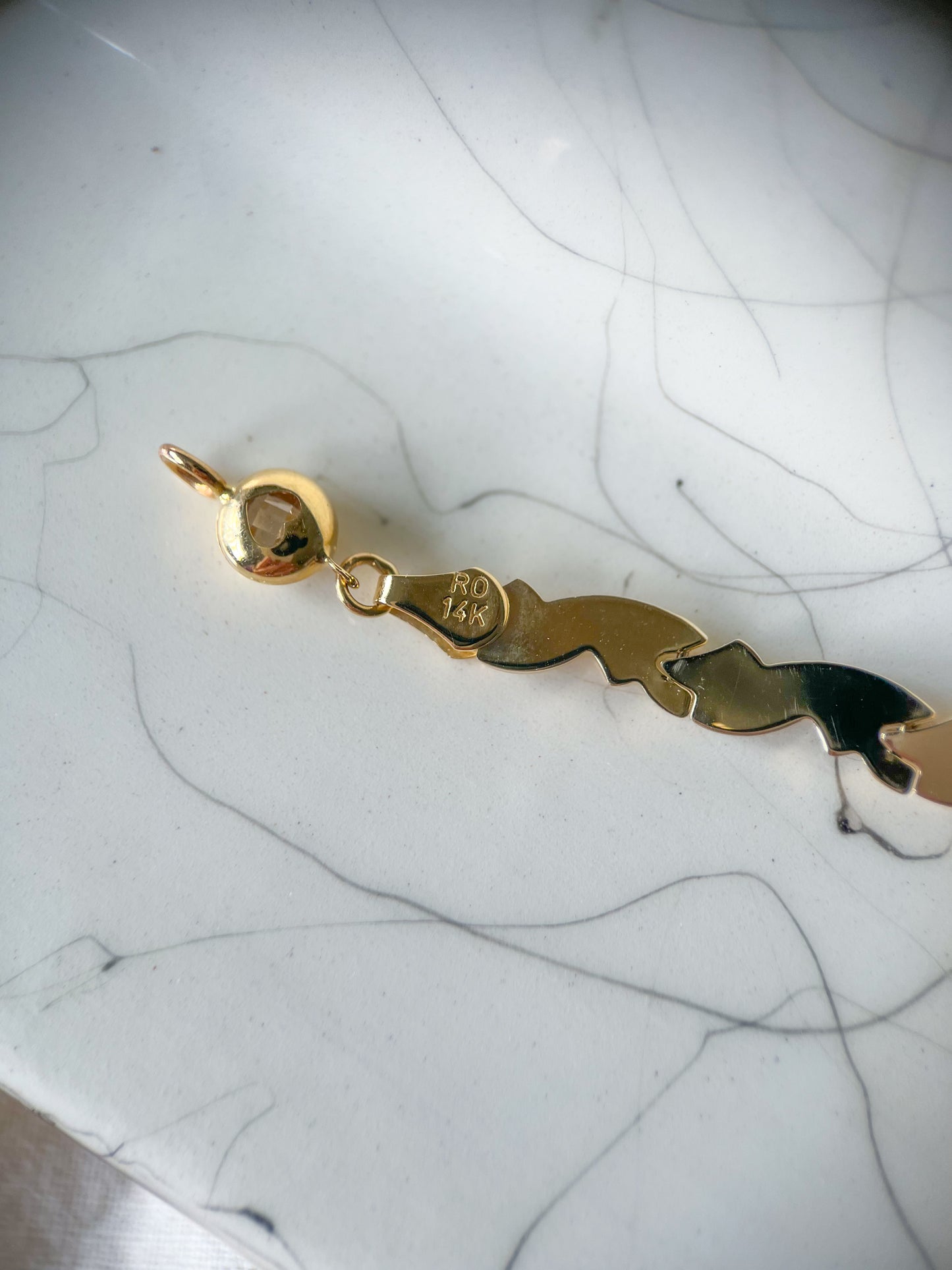 14k Tri Colored White, Rose, Yellow Gold 7 Inch Bracelet