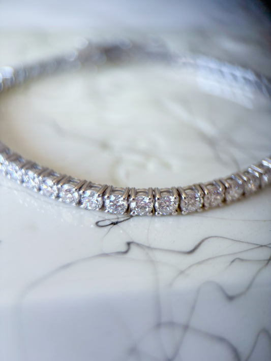Lab Grown Round Diamond 14k White Gold 5 Carat Tennis Bracelet