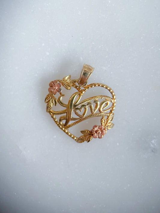 Vintage “Love” Heart 10k Yellow Gold Charm