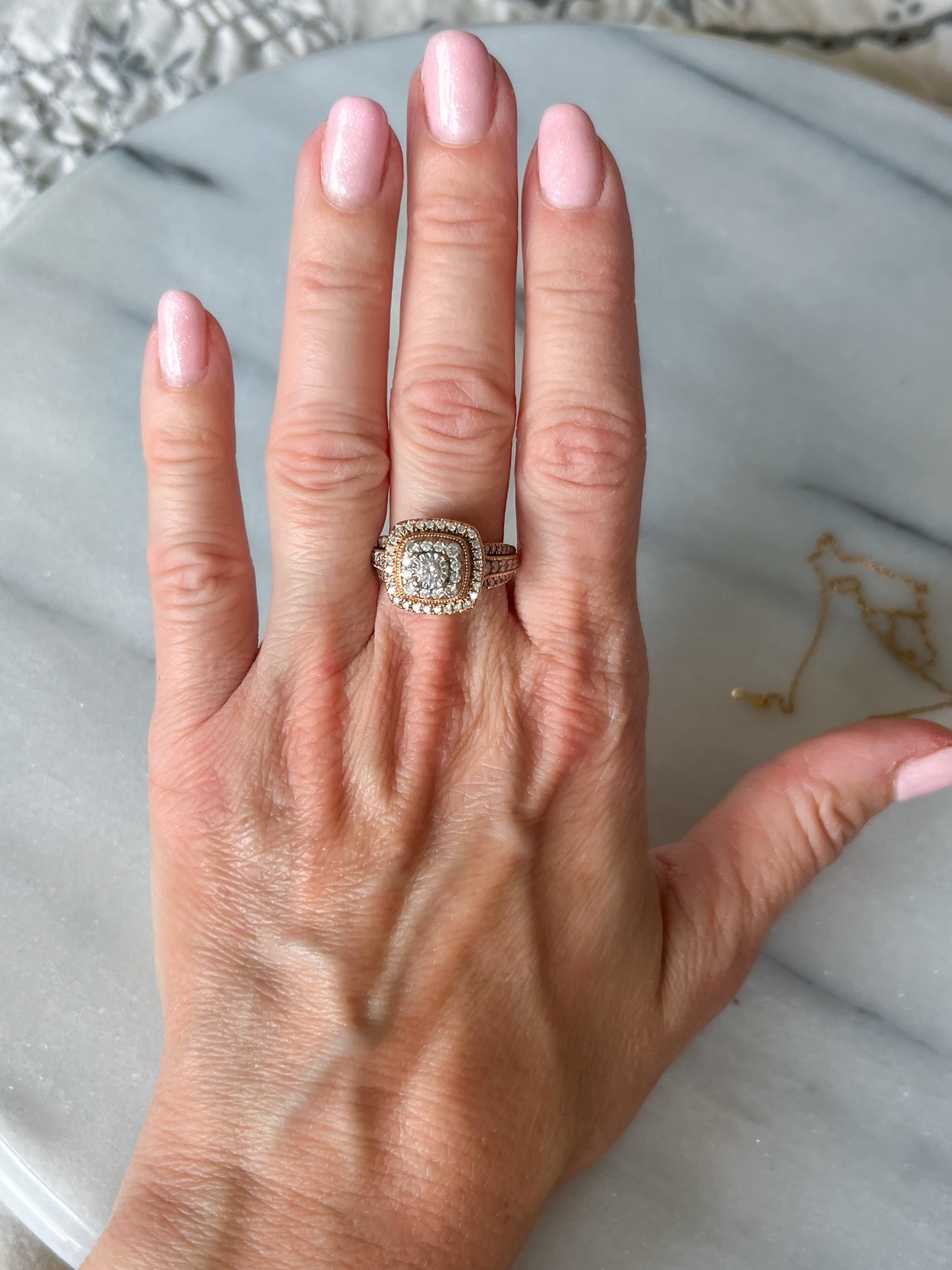 Natural Diamond 10k Rose Gold Ring