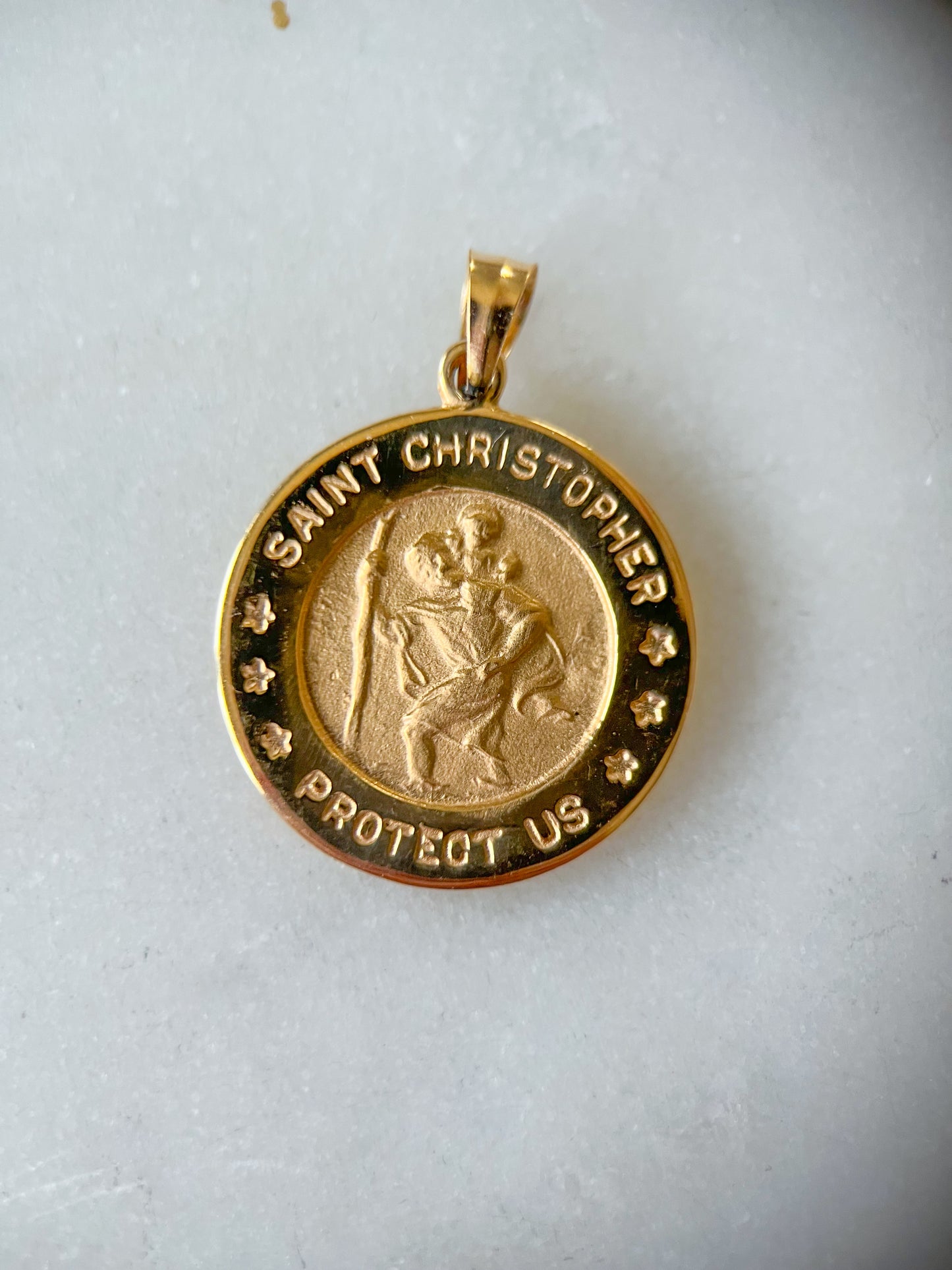 Saint Christoper 14k Yellow Gold Charm