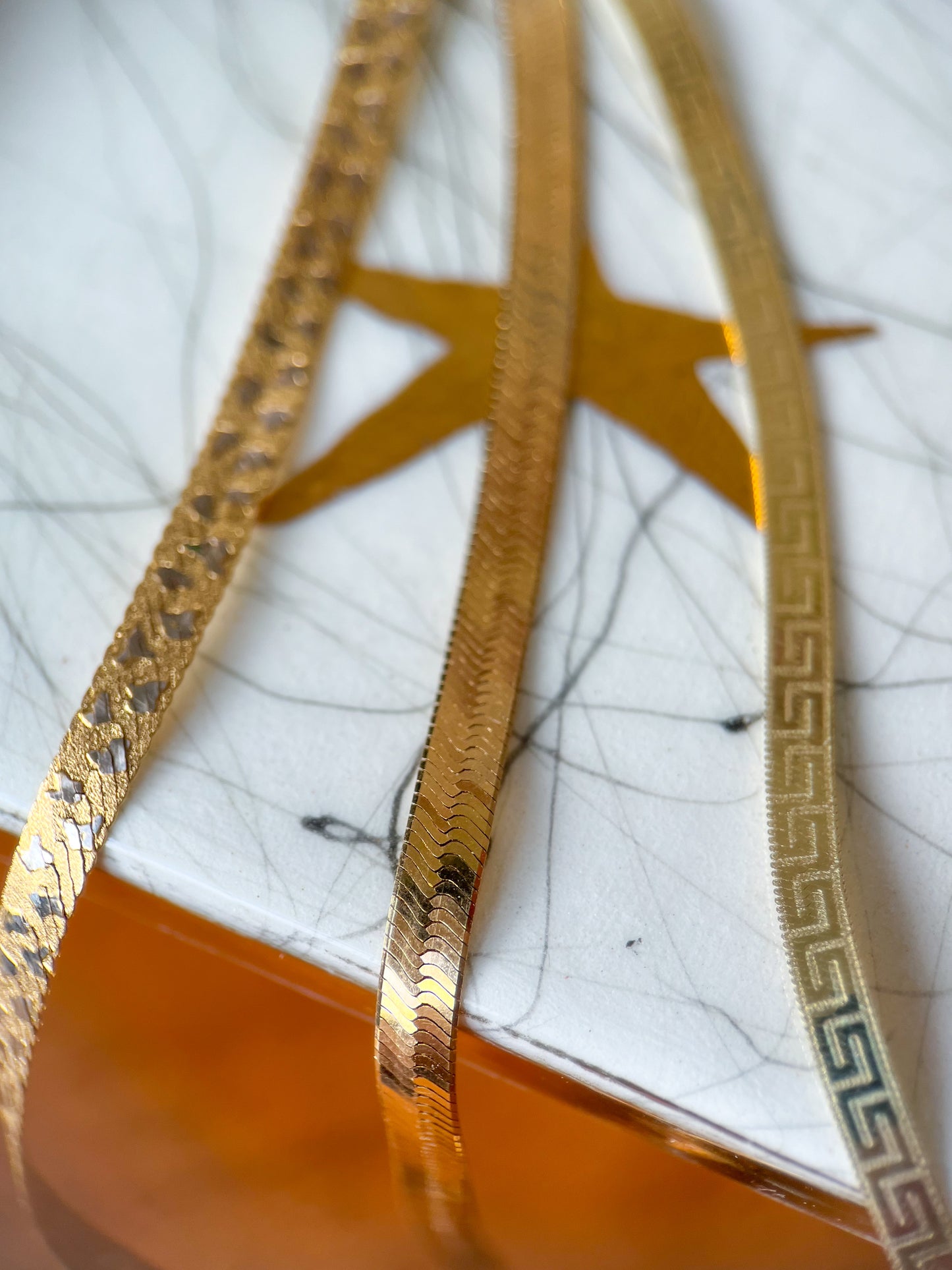 Herringbone Greek Style 10k Yellow Gold 7 Inch Bracelet