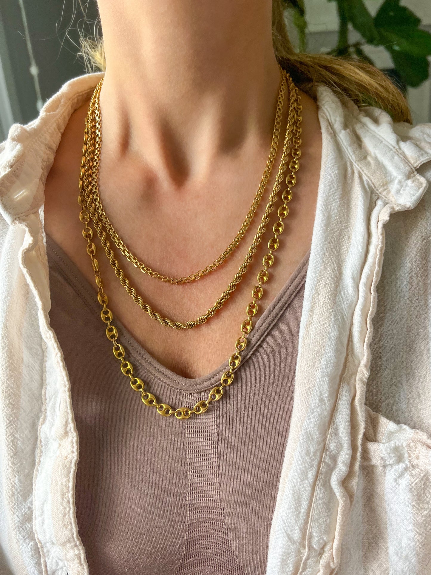 Vintage Bismark Chain 14k Yellow Gold 18 Inch Necklace