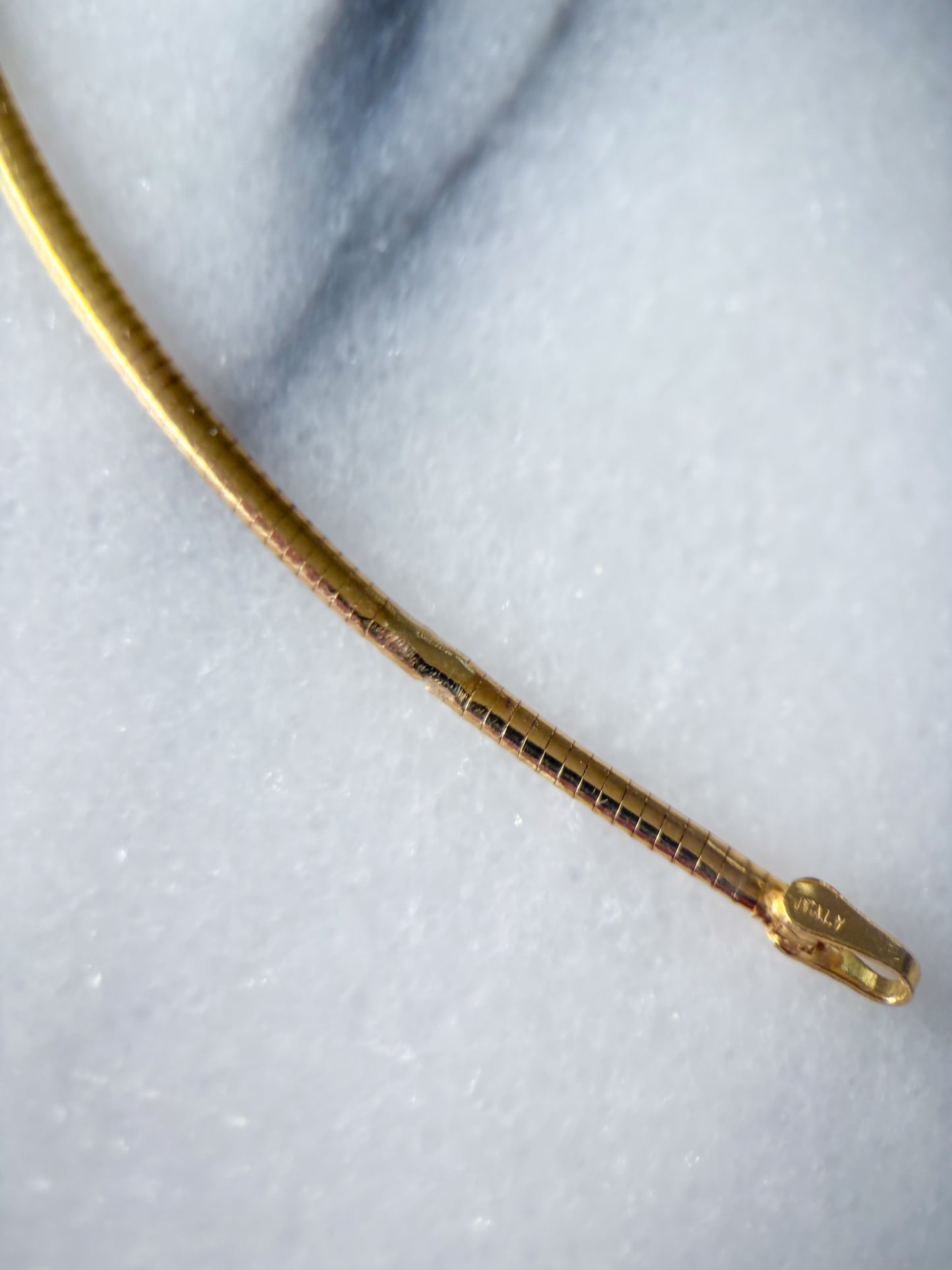 Vintage Thin Omega Slider 10k Yellow Gold Necklace