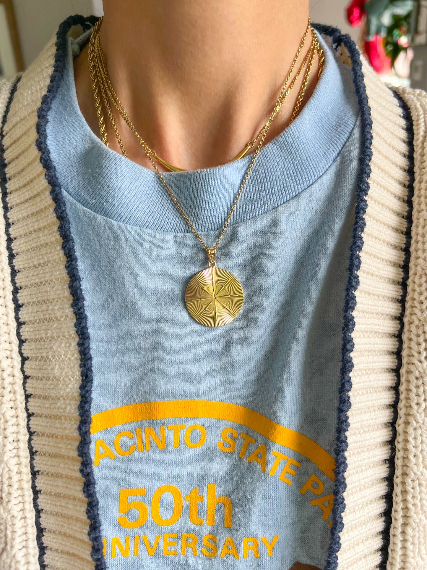 Vintage Engine Turned Disk 14k Yellow Gold Charm - Perfect as is or for Engraving