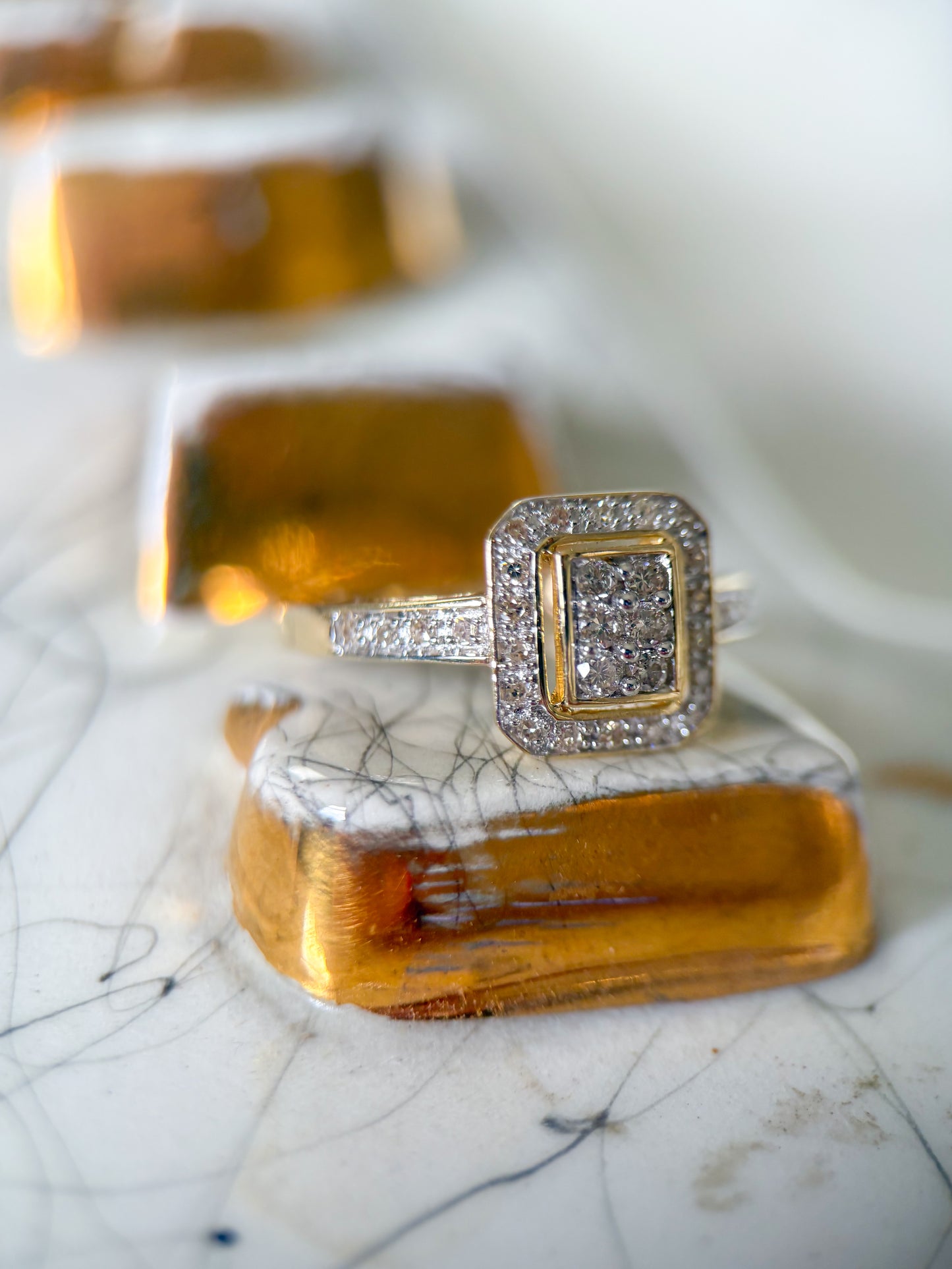 Vintage Natural Diamond 14k Yellow Gold Ring