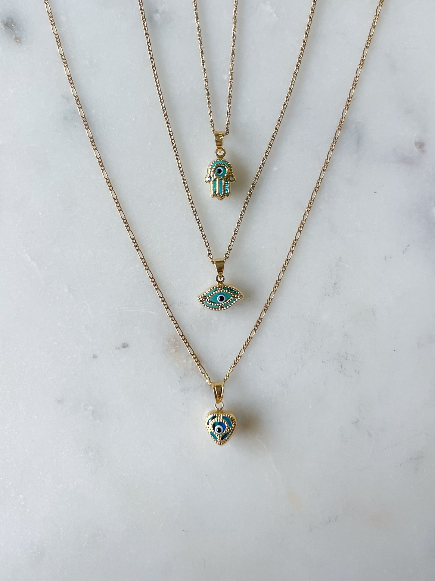 Hamsa Evil Eye 14k Yellow Gold Charm
