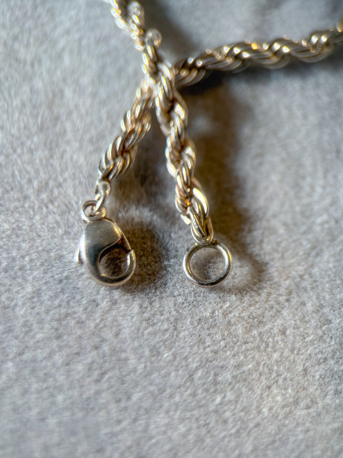 Vintage Rope Chain Sterling Silver 24 Inch Necklace