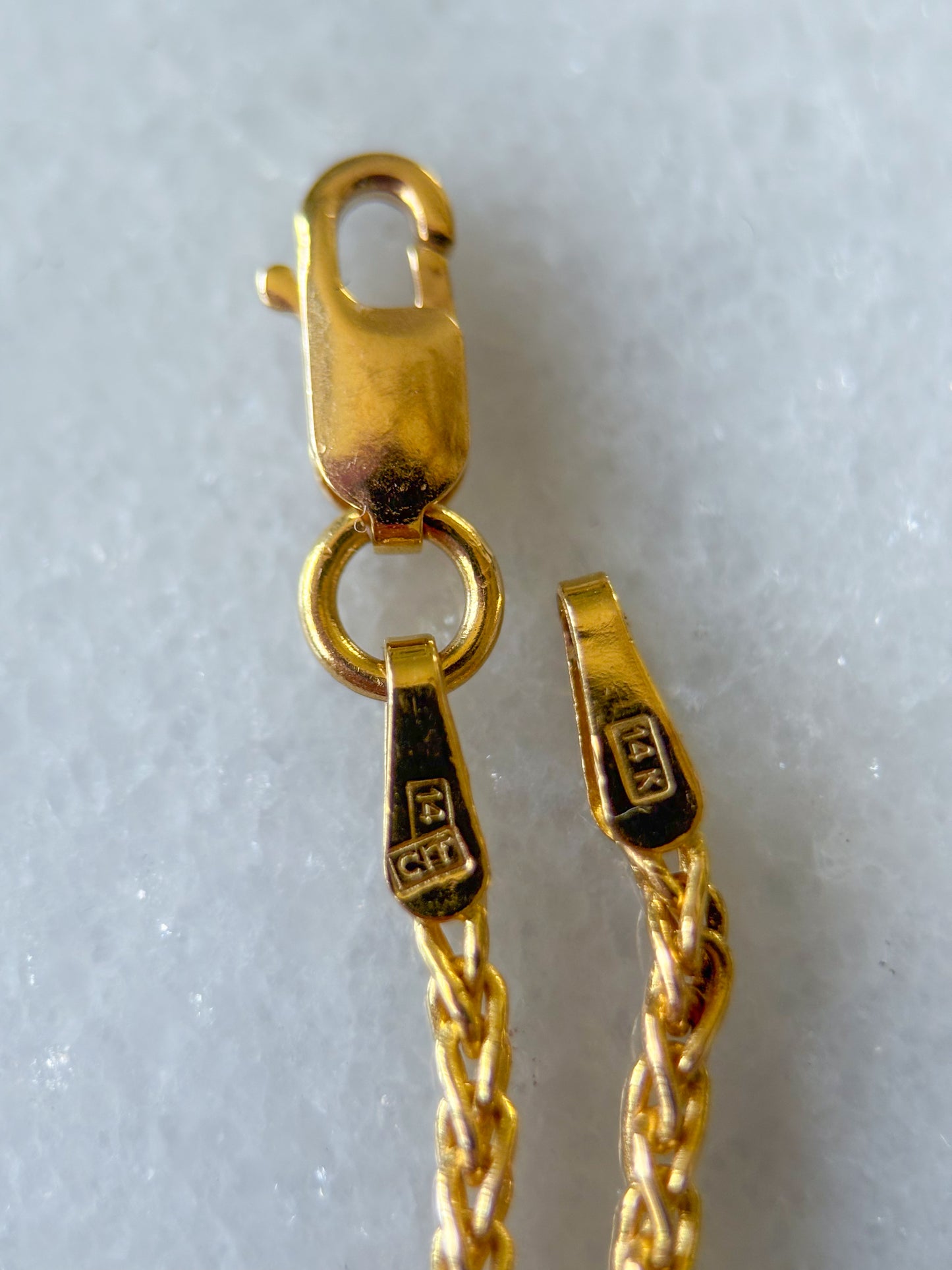 Vintage Wheat Chain 14k Yellow Gold 30 Inch Chain Necklace
