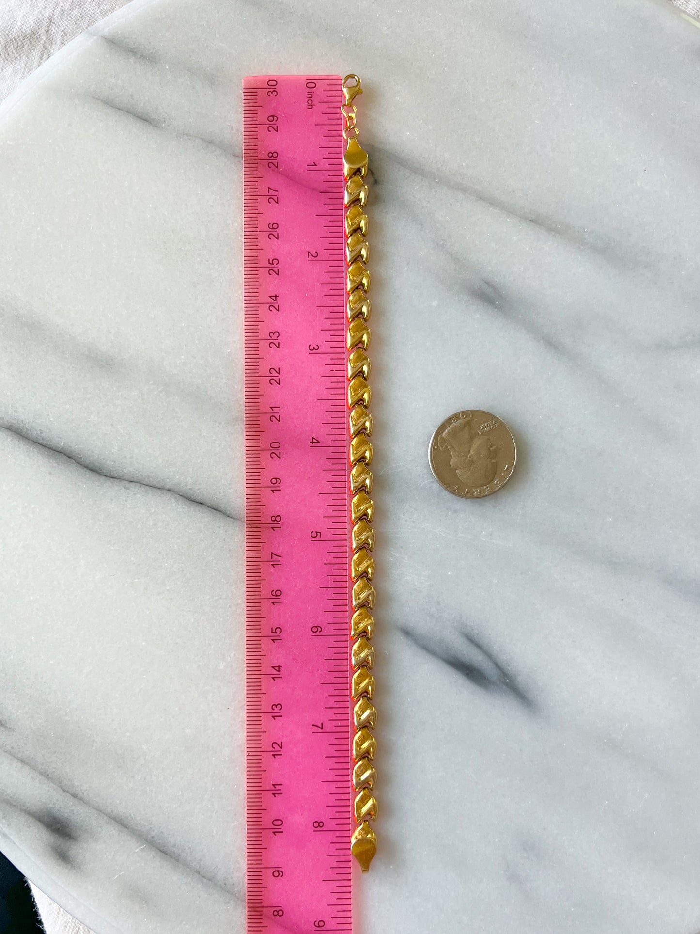 Vintage 14k Yellow Gold Link 8.5 Inch Bracelet