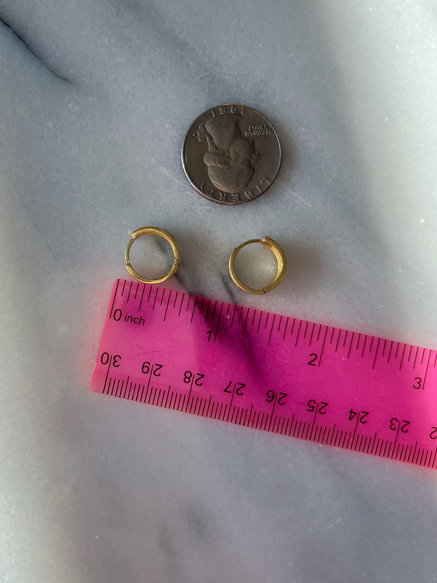 14k Yellow Gold Huggies