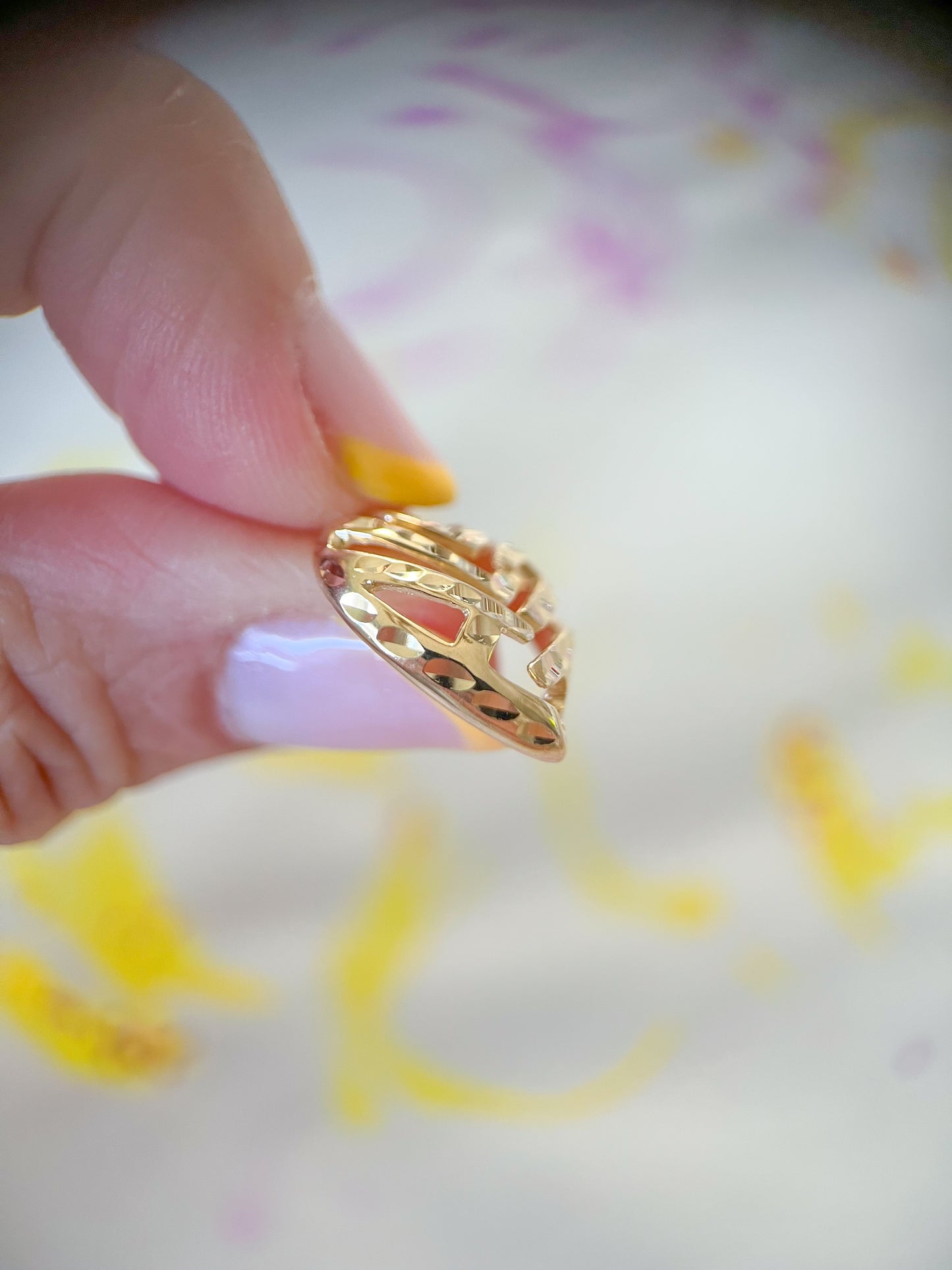 Vintage "Aloha" Open Heart 14k Yellow Gold Charm