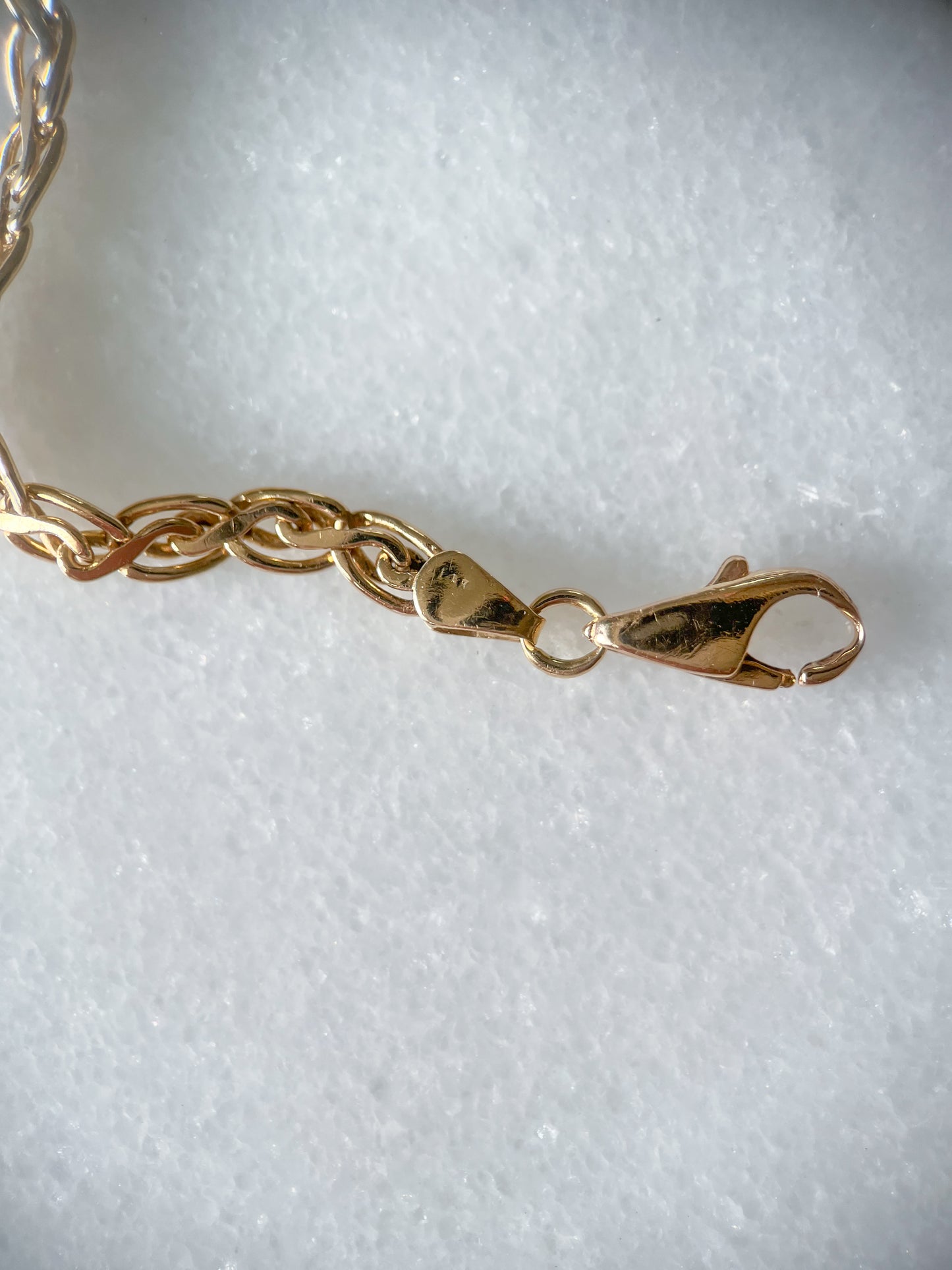Vintage Wheat Chain 14k Yellow Gold 7 Inch Bracelet