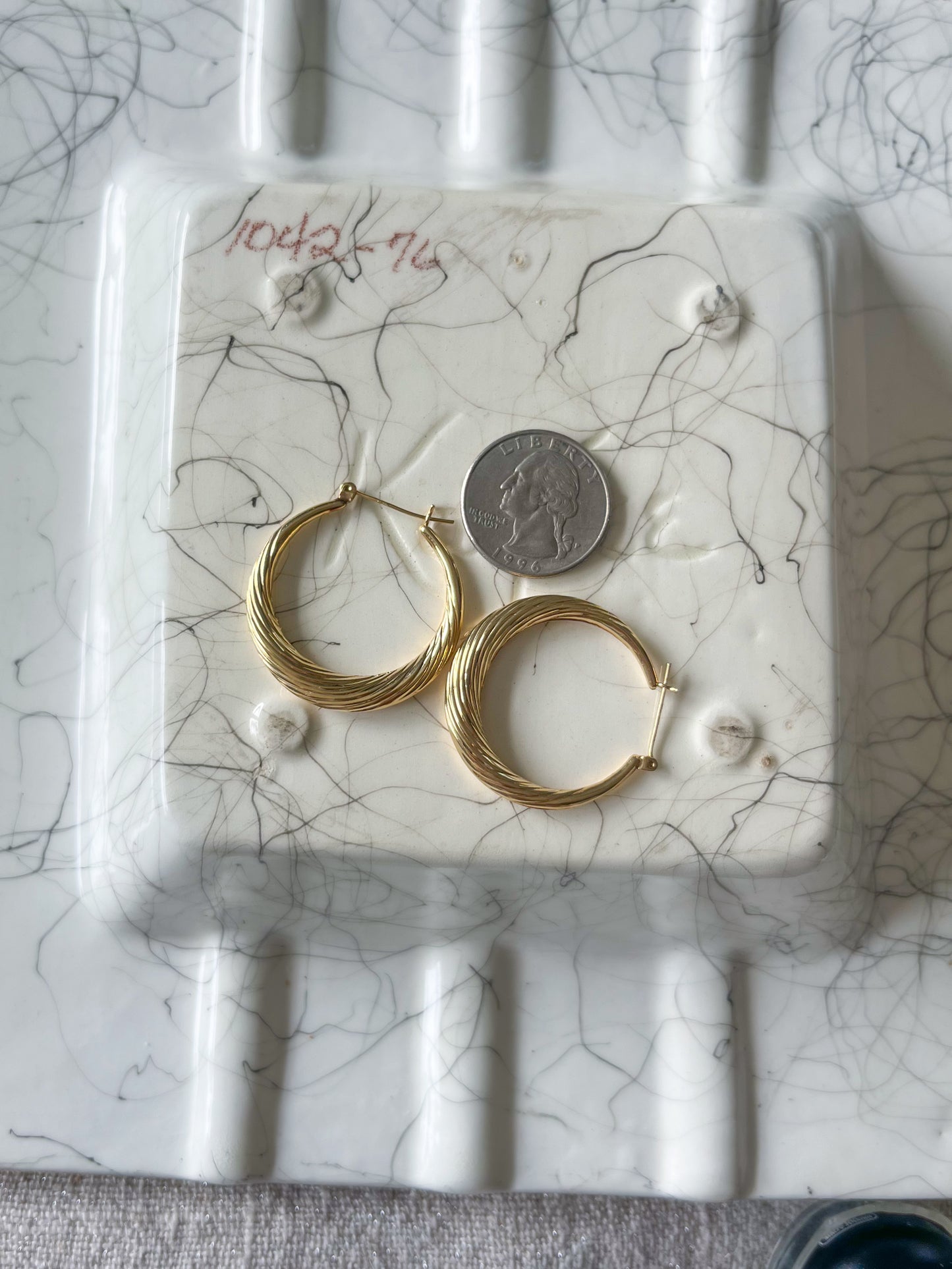 Vintage Twist 14k Yellow Gold Hoops