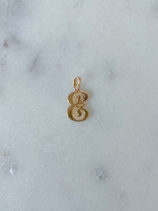 Vintage Letter "E" 14k Yellow Gold Charm