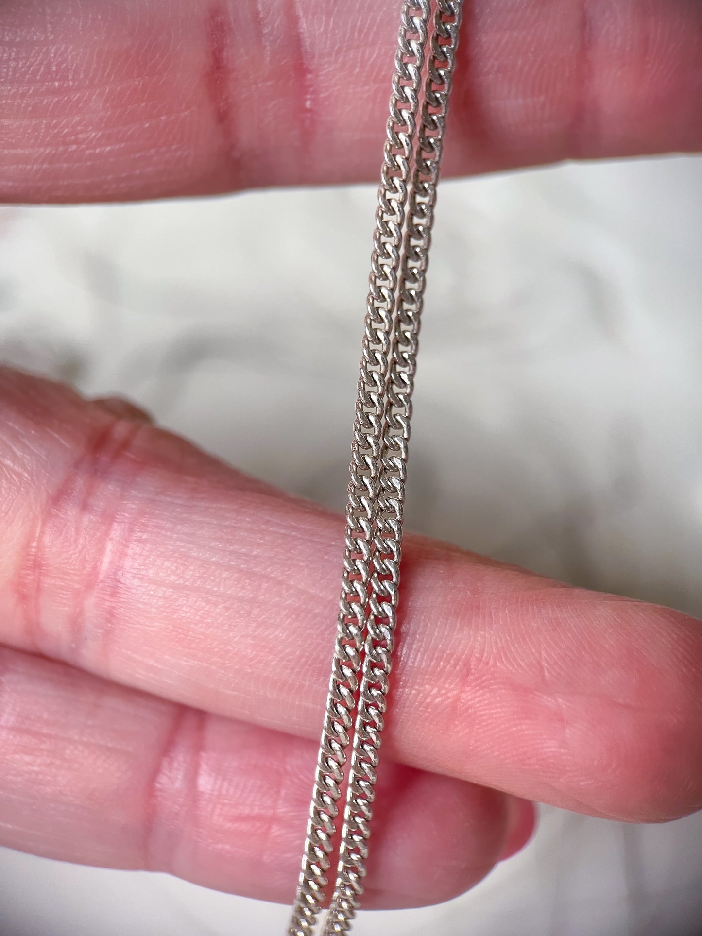 Vintage Curb Chain Sterling Silver 24 Inch Chain Necklace
