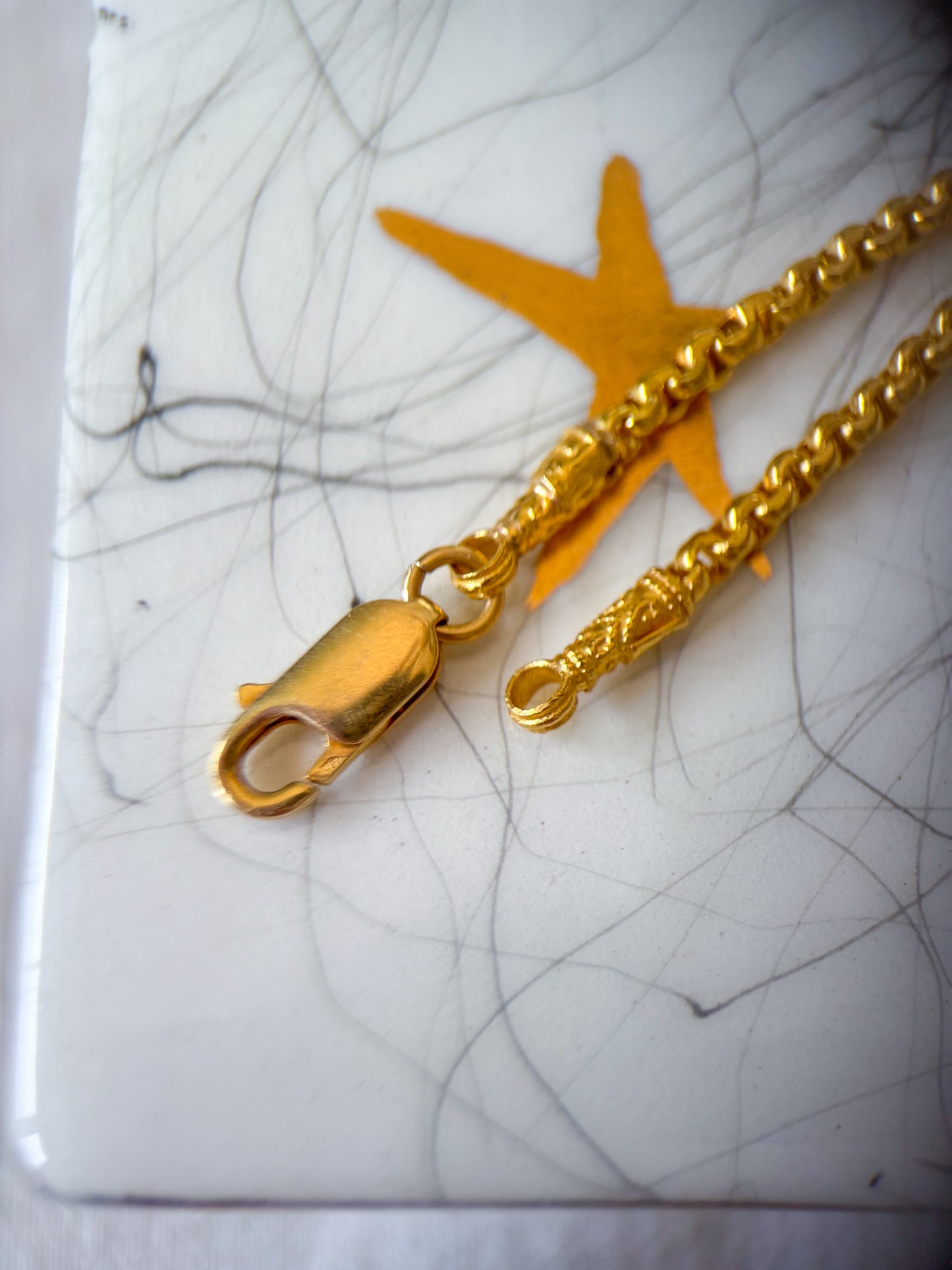 Vintage Rolo 22k Yellow Gold Chain 18.5 Inch Necklace