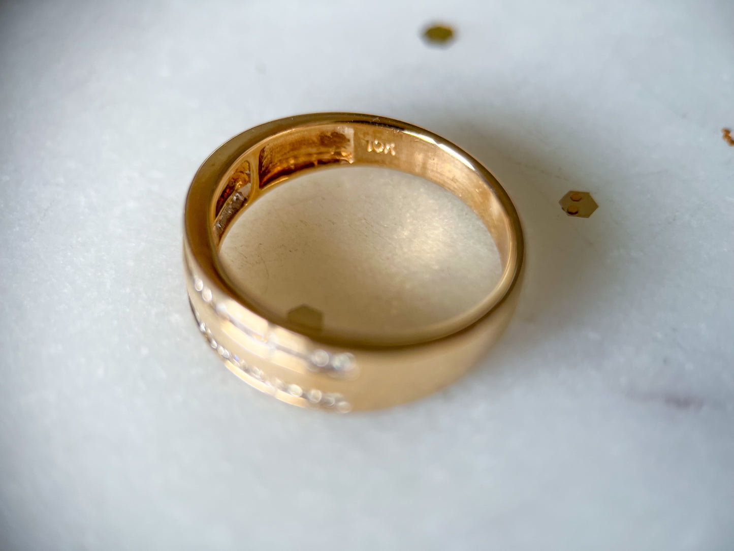 Vintage Natural Diamond and 10k Yellow Gold Band
