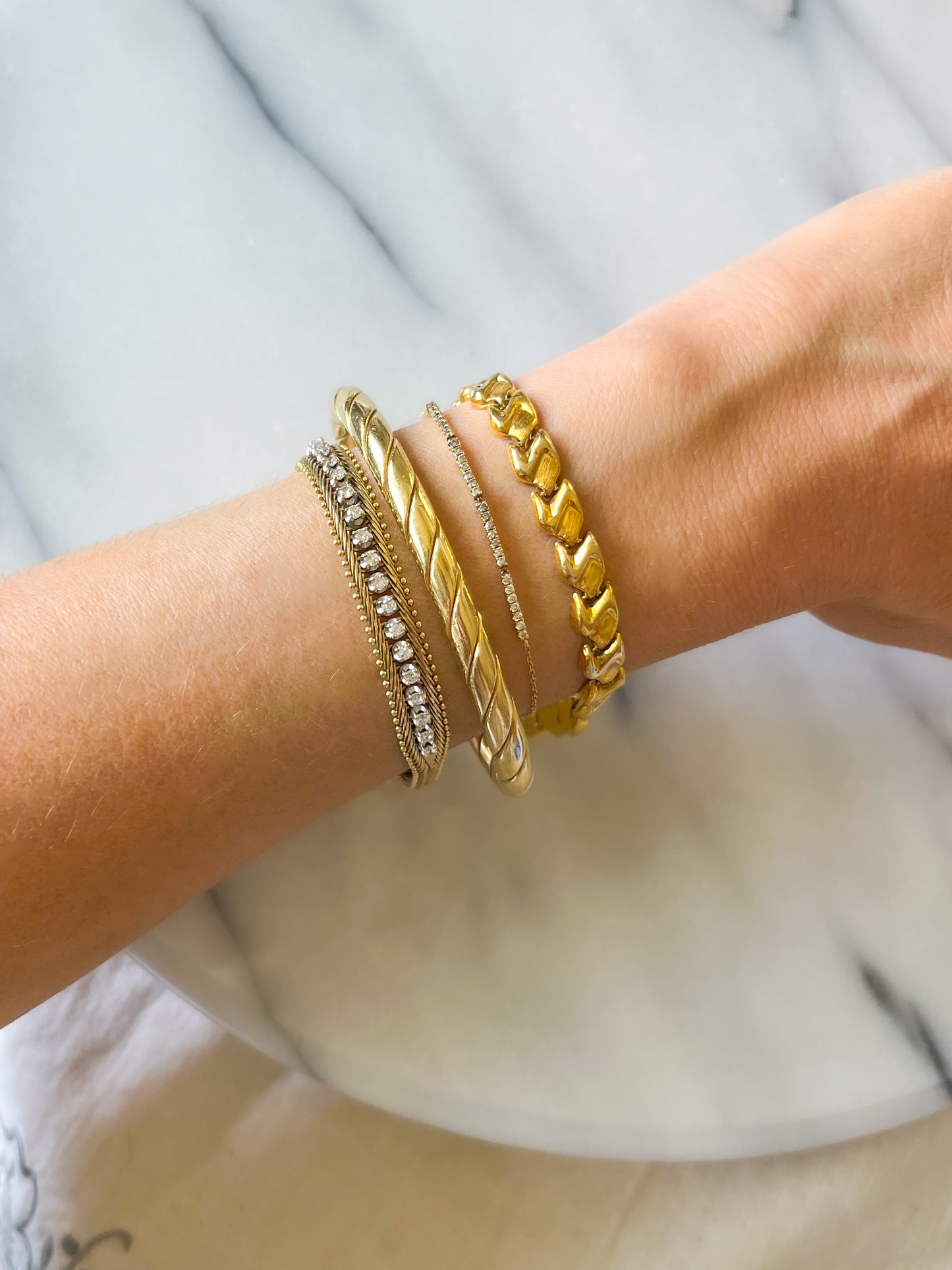 Vintage 14k Yellow Gold Link 8.5 Inch Bracelet