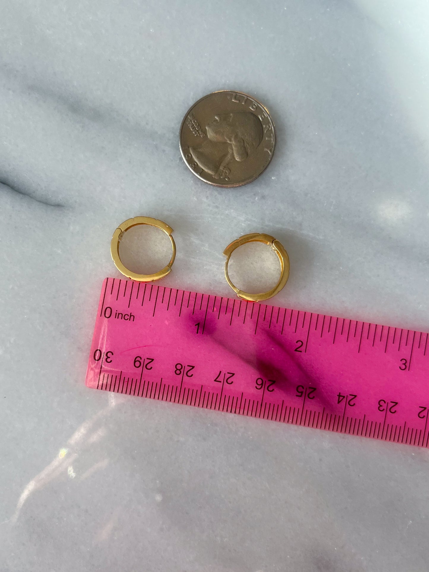 14k Yellow Gold Greek Style Huggies