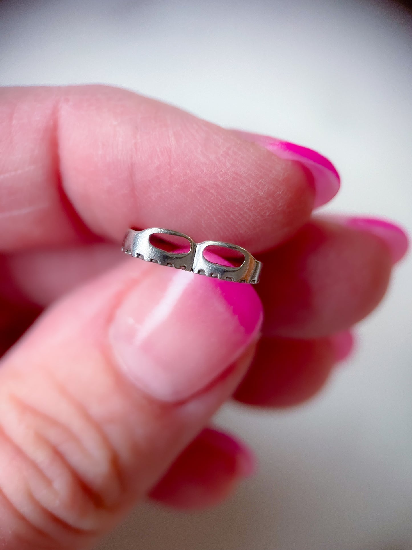 Vintage Natural Diamond Open Heart 14k White Gold Charm