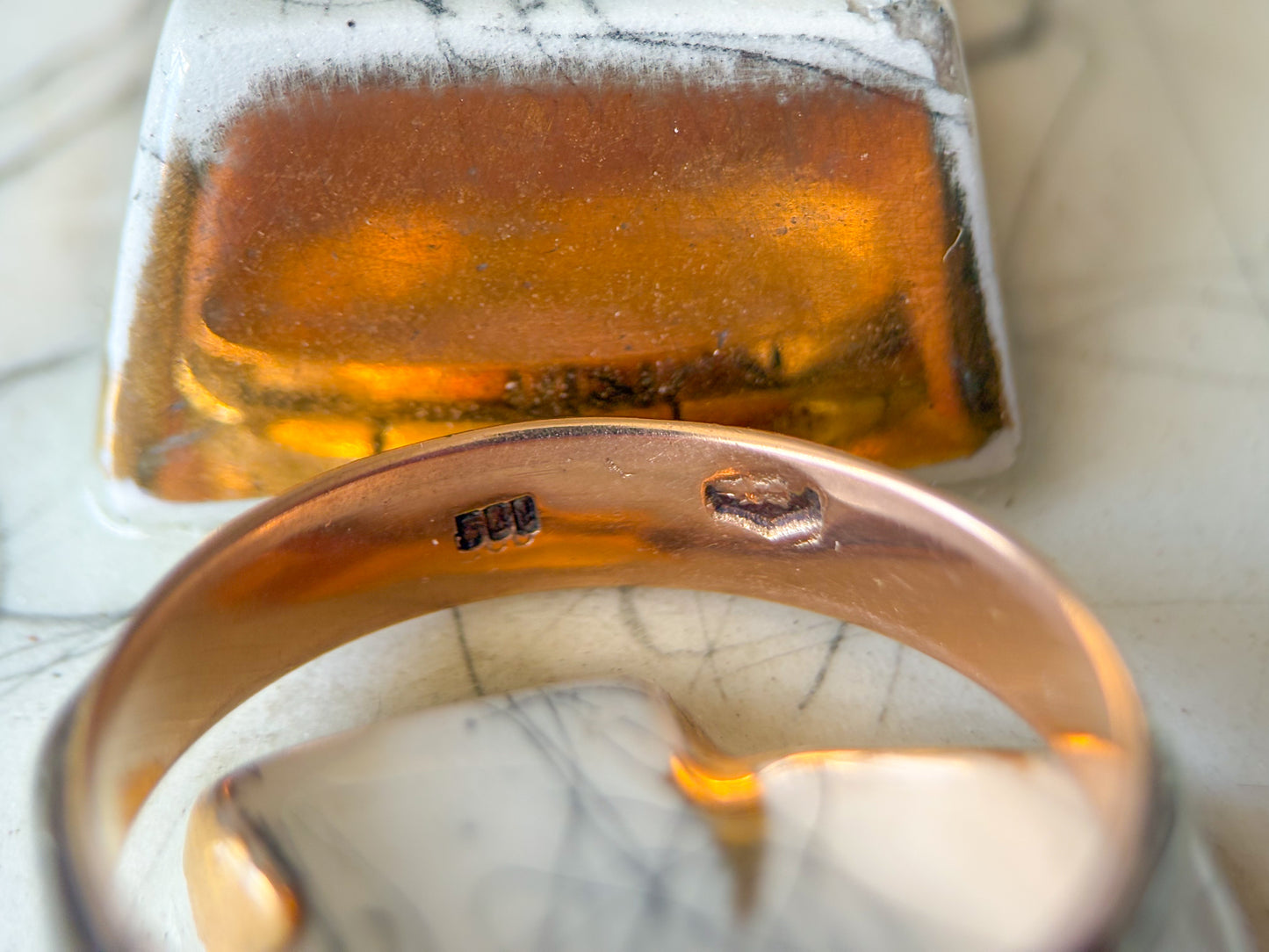 Vintage Two Toned 14k White and Yellow Gold Band Ring, Size 10.5