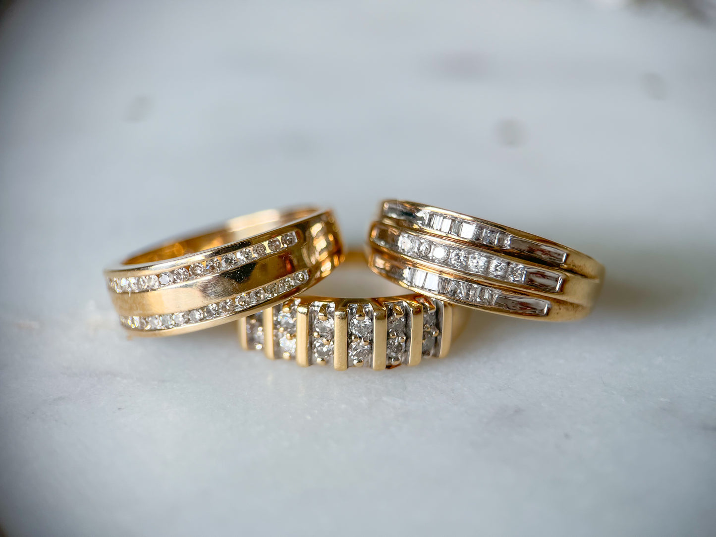 Vintage Natural Diamond and 10k Yellow Gold Band