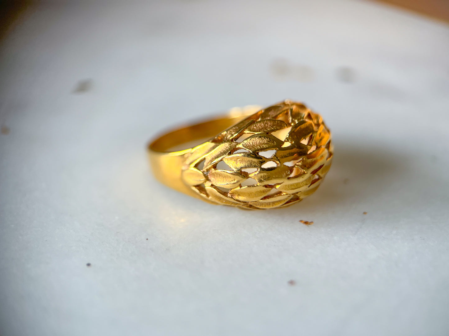 Vintage Dome 18k Yellow Gold Ring