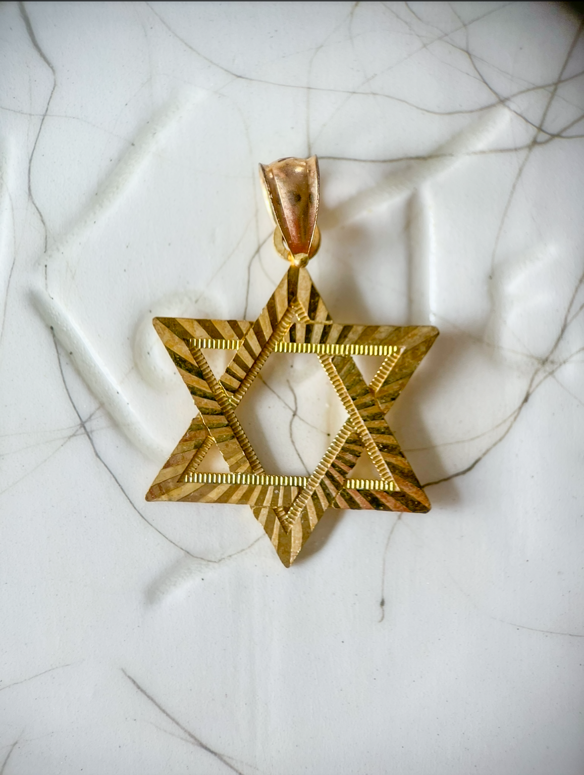 10k Yellow Gold Star of David Charm