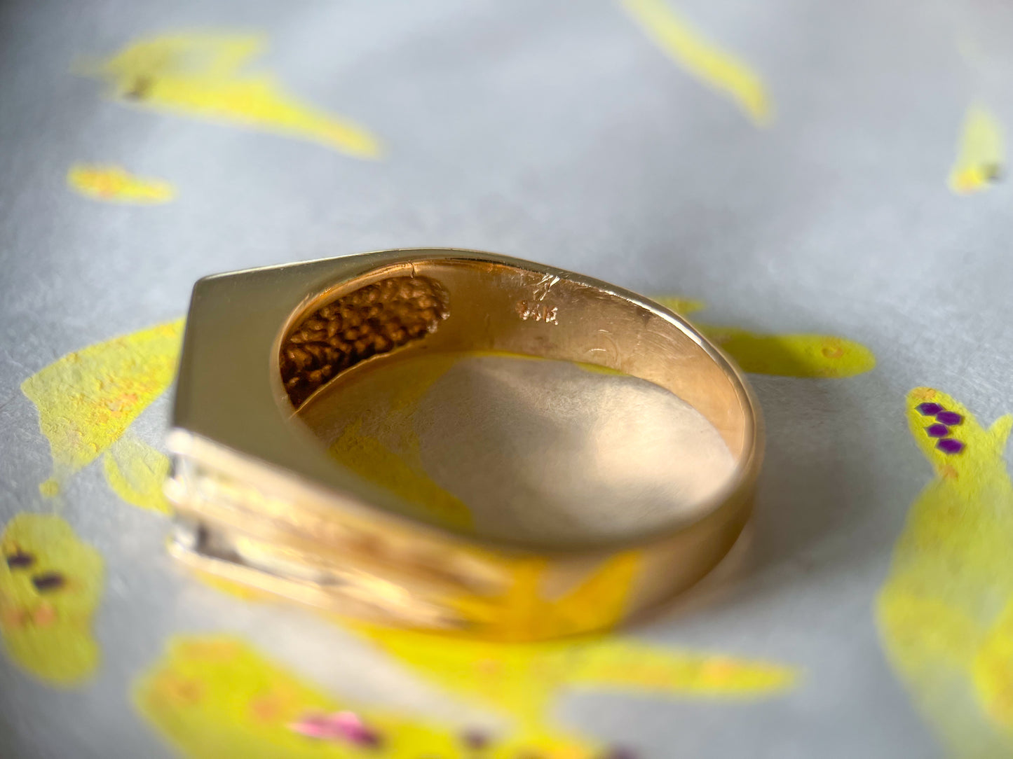 Vintage Natural Diamond 14k Yellow Gold Ring