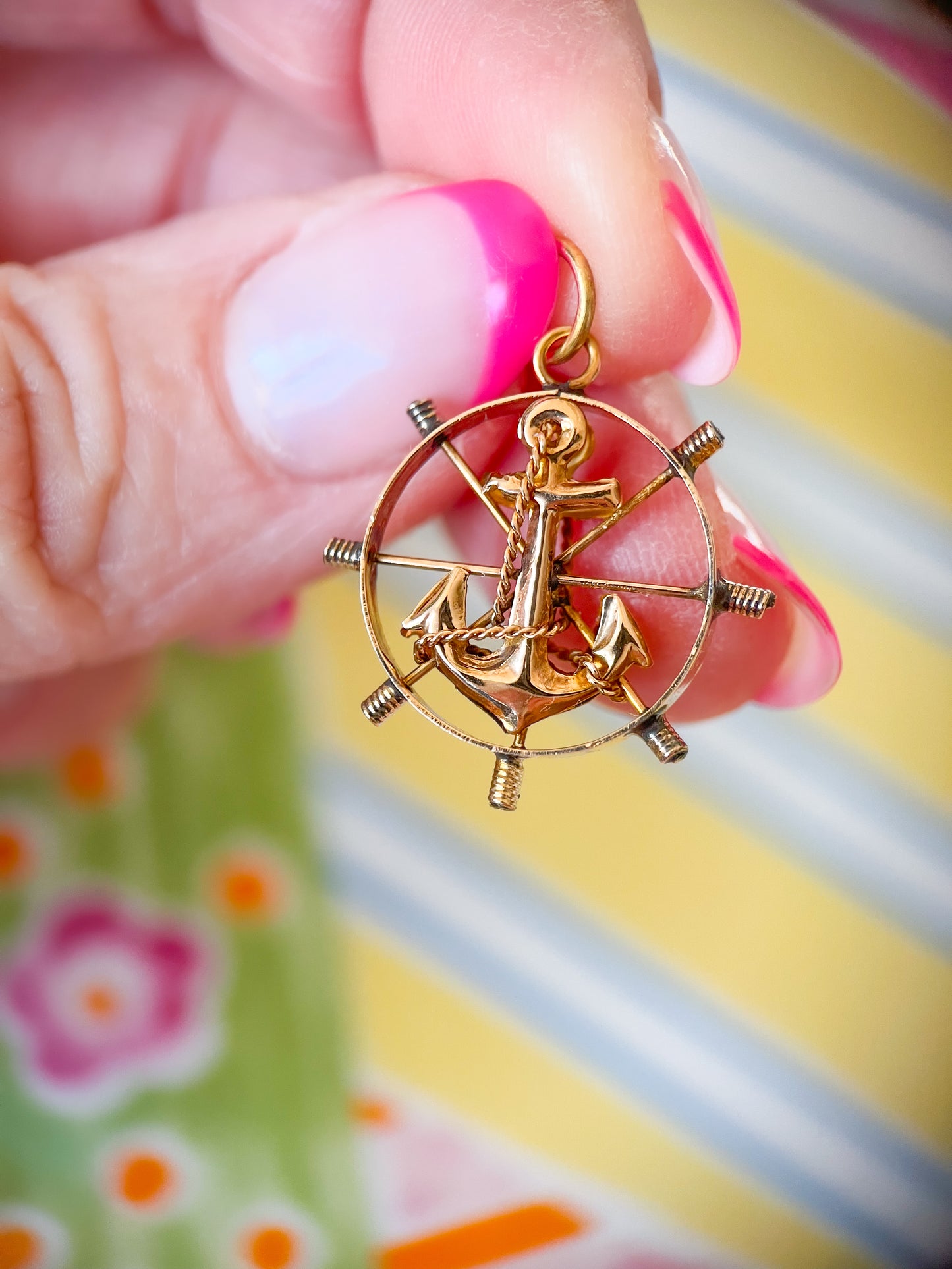 Vintage Anchor 14k Yellow Gold Charm