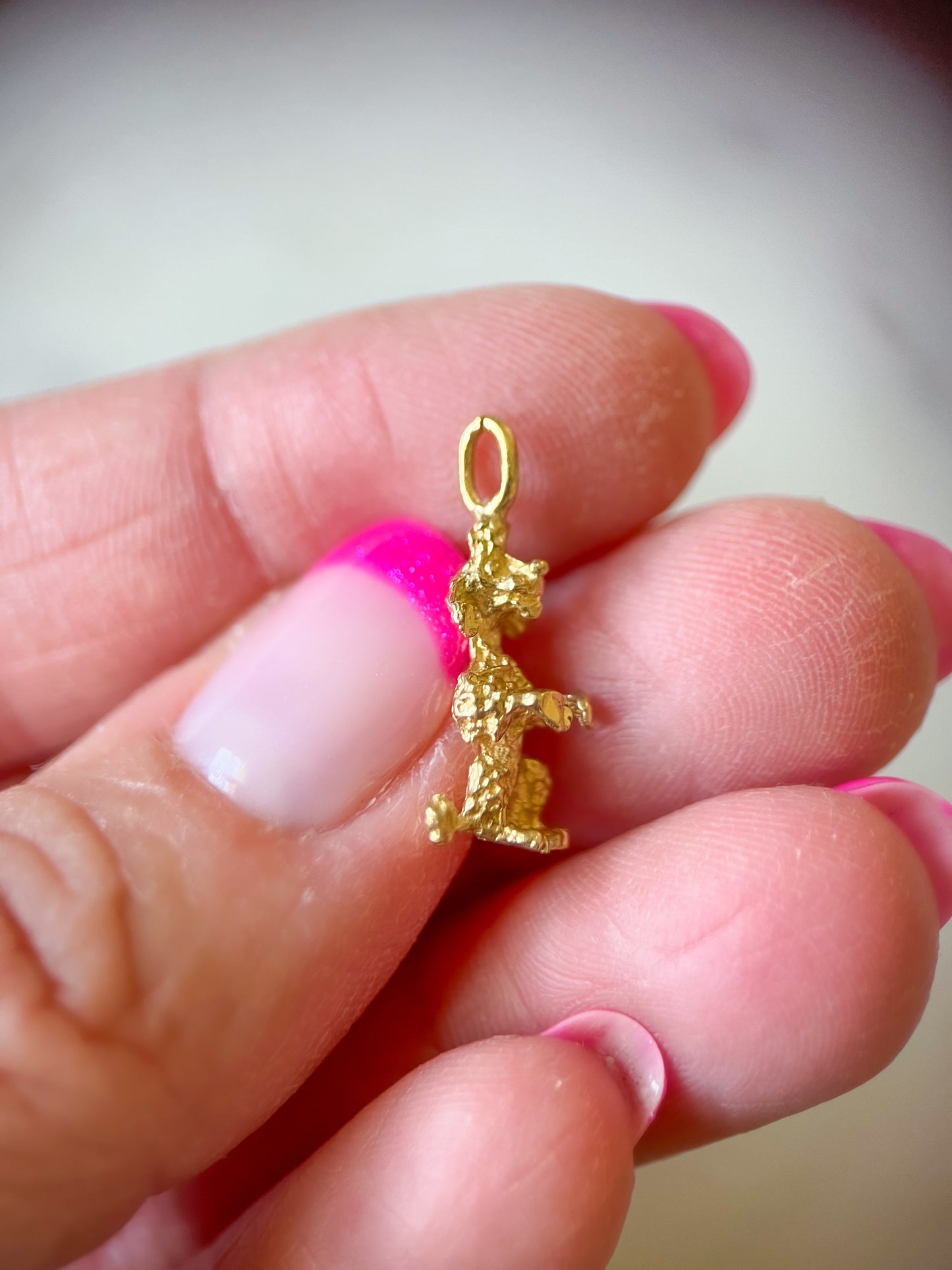 Vintage Poodle 14k Yellow Gold Dog Charm