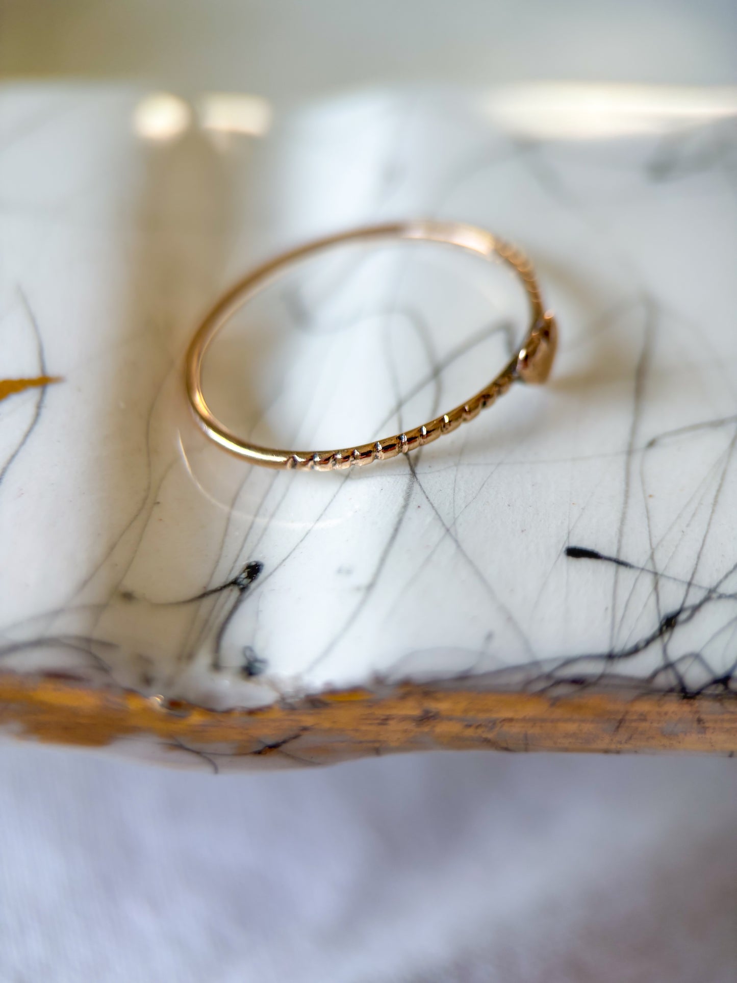 Vintage Mini Heart Dainty 10k Yellow Gold Ring