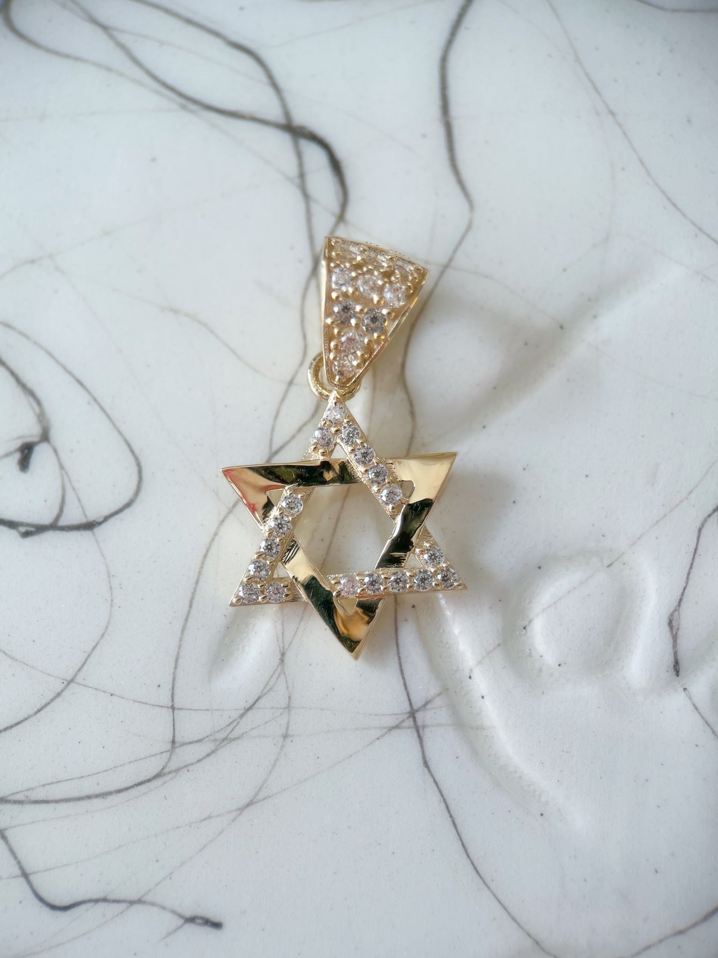 Various 10k Yellow Gold and CZ Star of David Charms