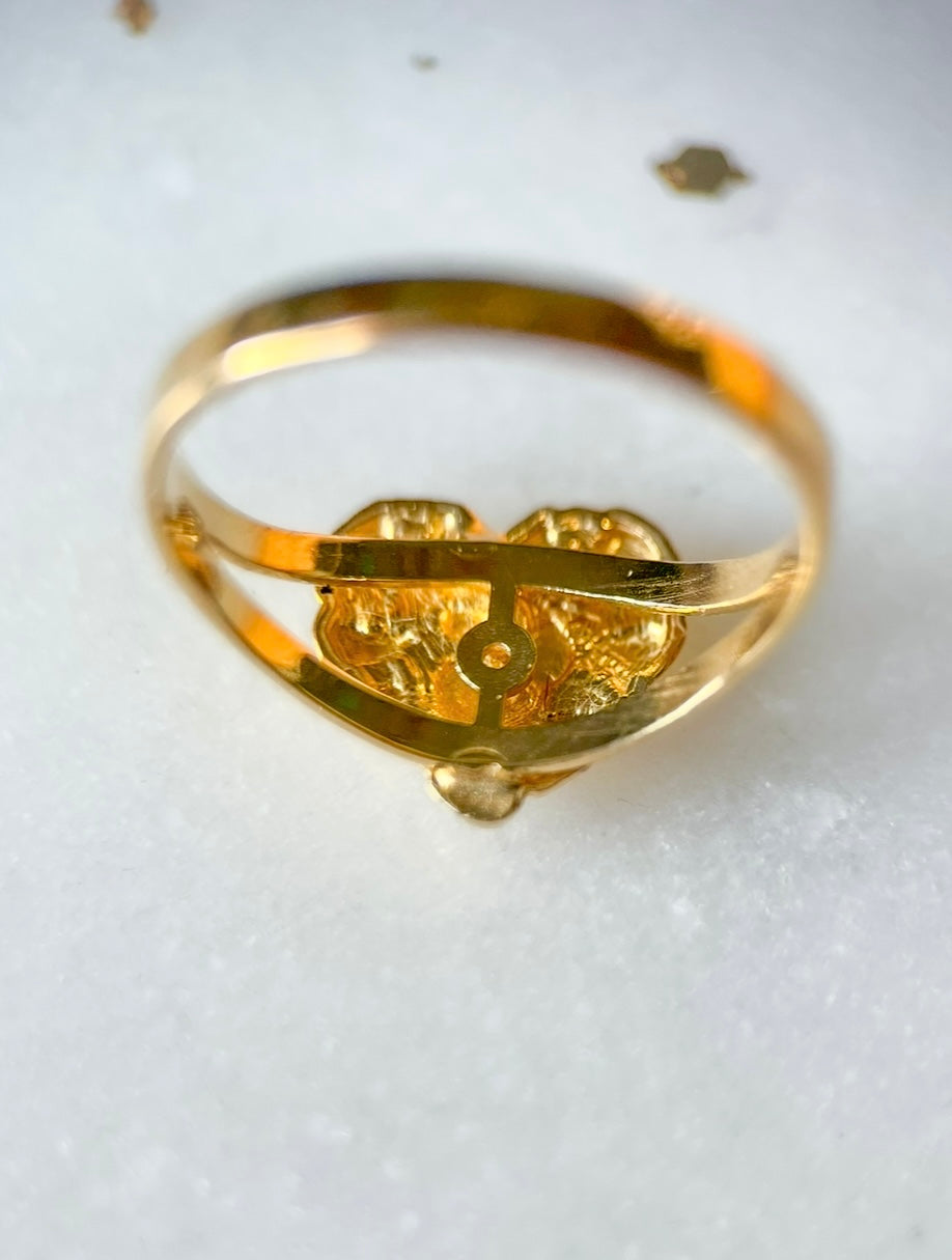 Vintage Heart Nugget 10k Yellow Gold Ring