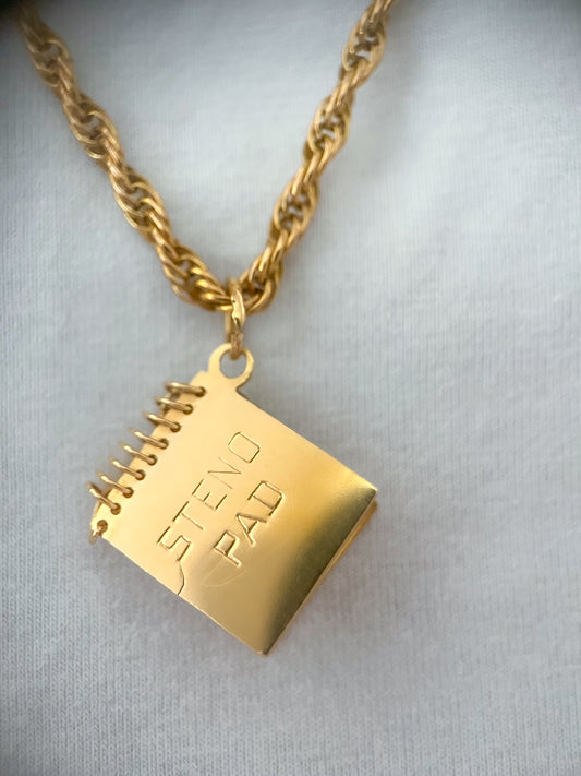 Vintage Steno Pad 14k Yellow Gold Charm
