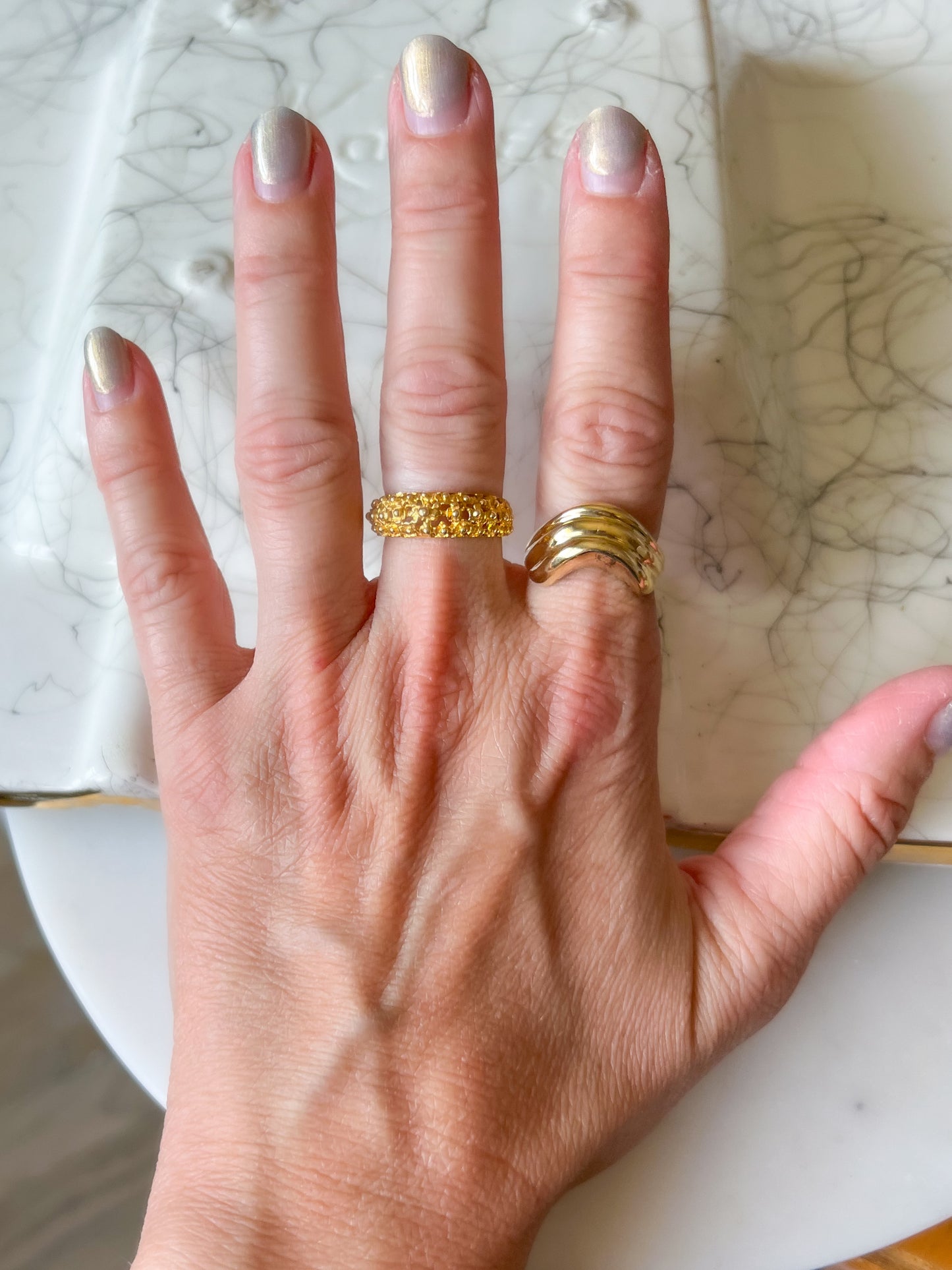 Vintage 14k Yellow Gold Nugget Ring