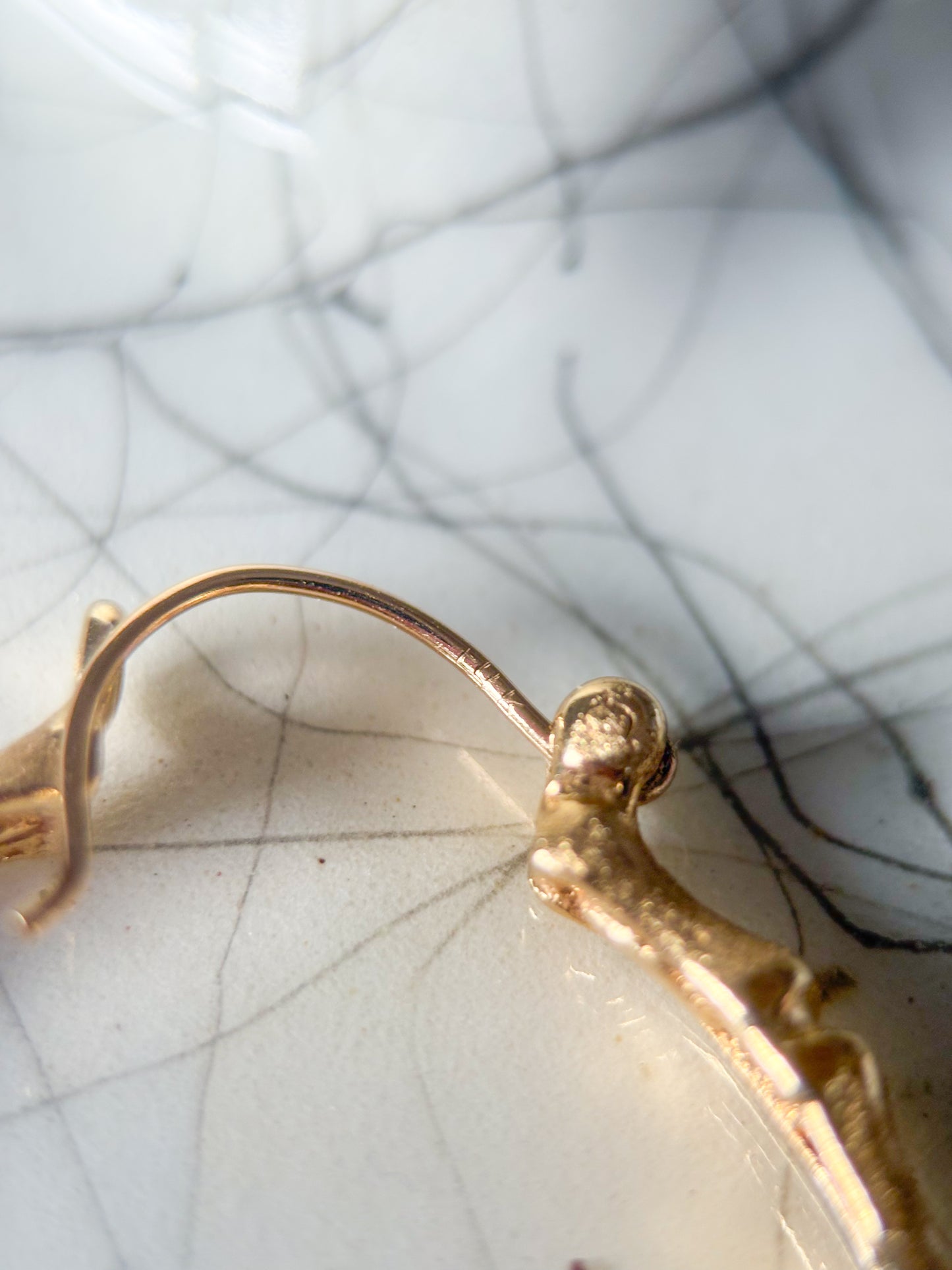 Vintage Bamboo 14k Yellow Gold Hoop Earrings