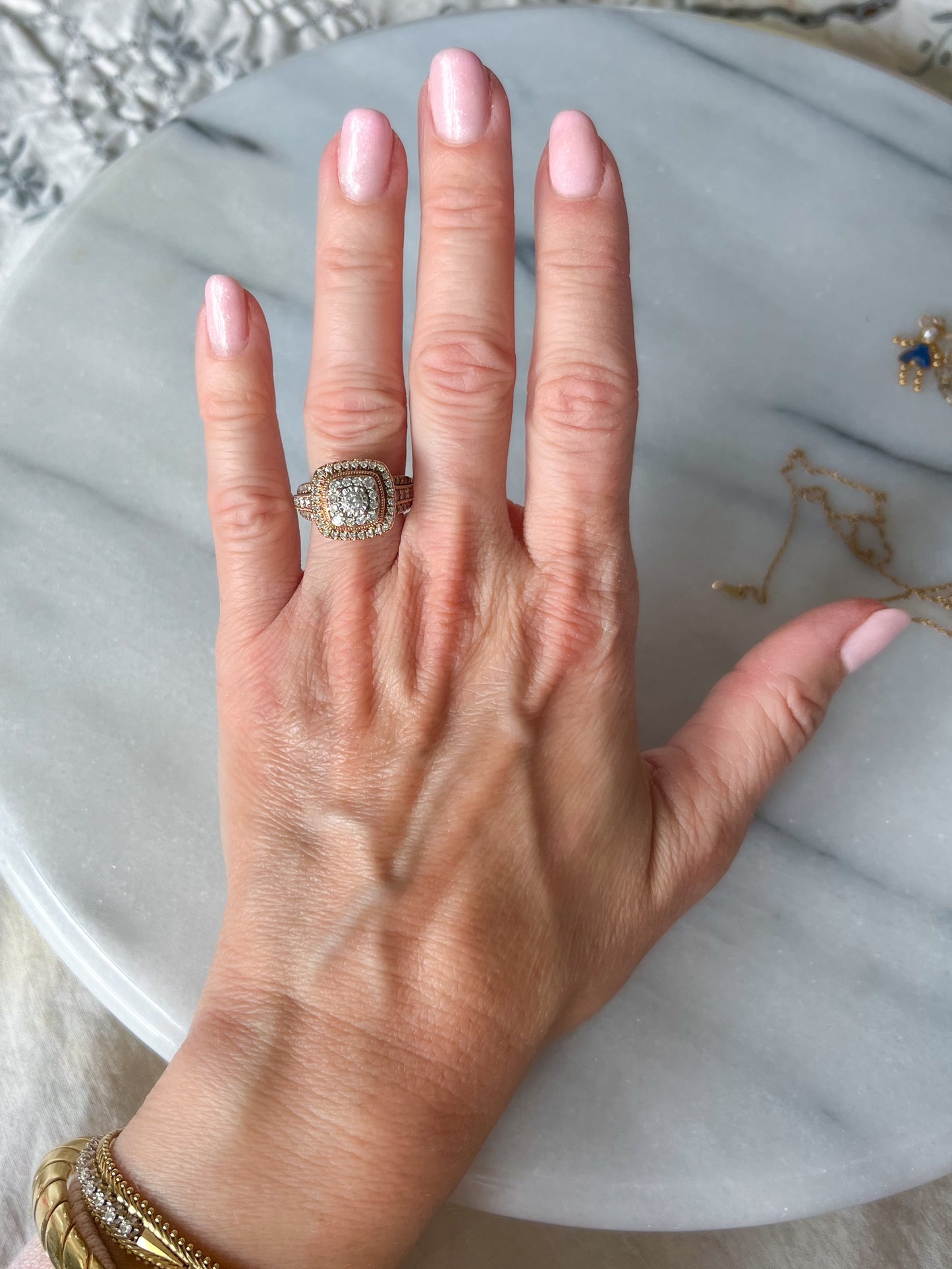 Natural Diamond 10k Rose Gold Ring