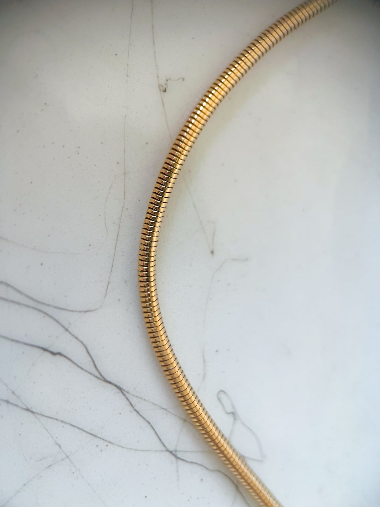 Vintage Snake Chain 14k Yellow Gold 18 Inch Necklace