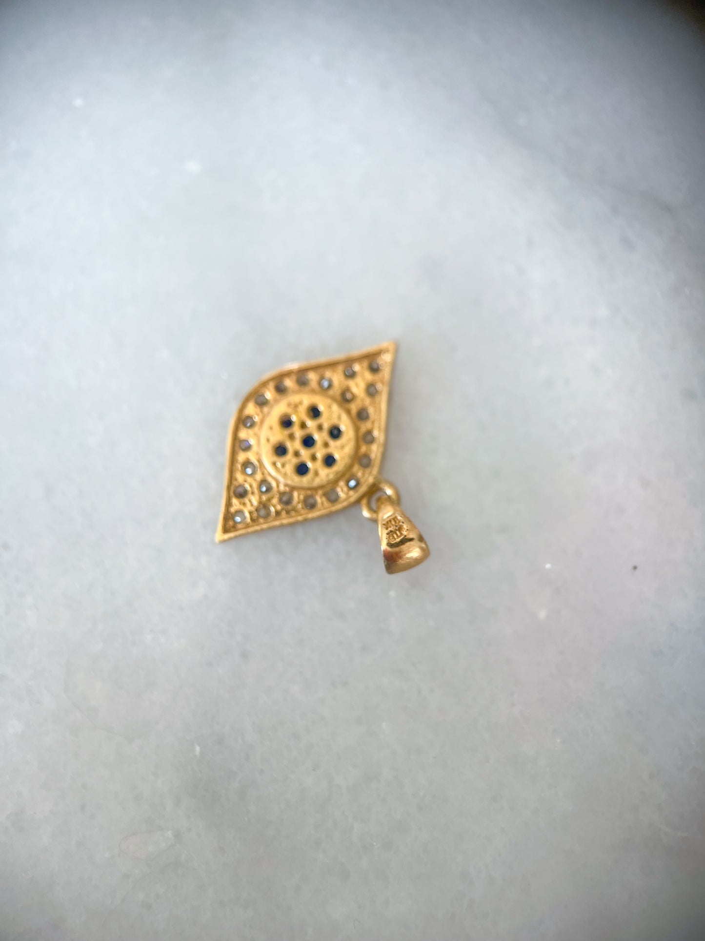 Evil Eye 10k Yellow Gold with CZs Charm