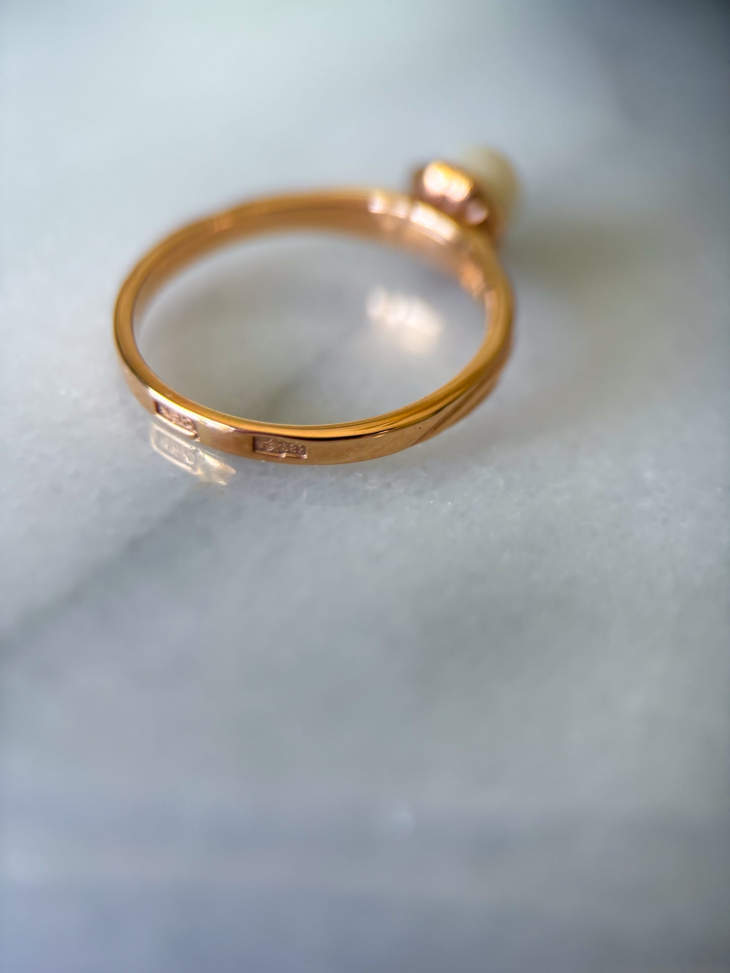 Vintage Natural Pearl 14k Yellow Gold Ring