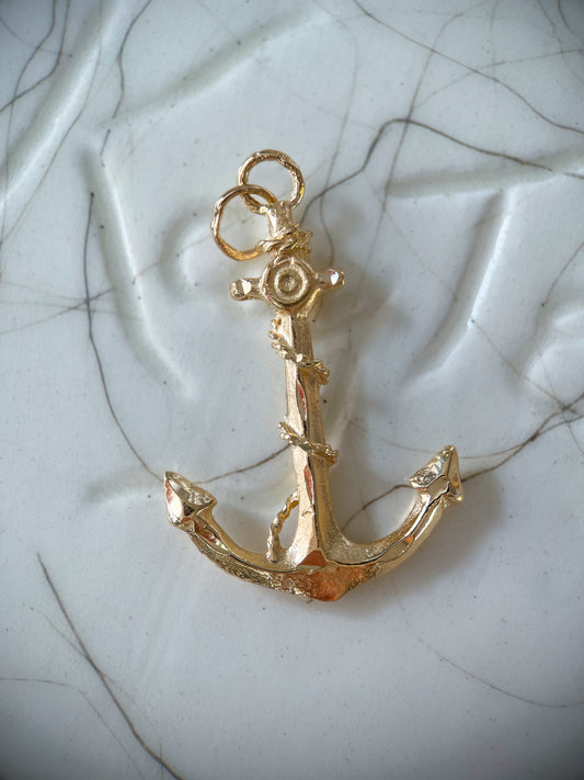 Vintage Anchor 14k Yellow Gold Charm
