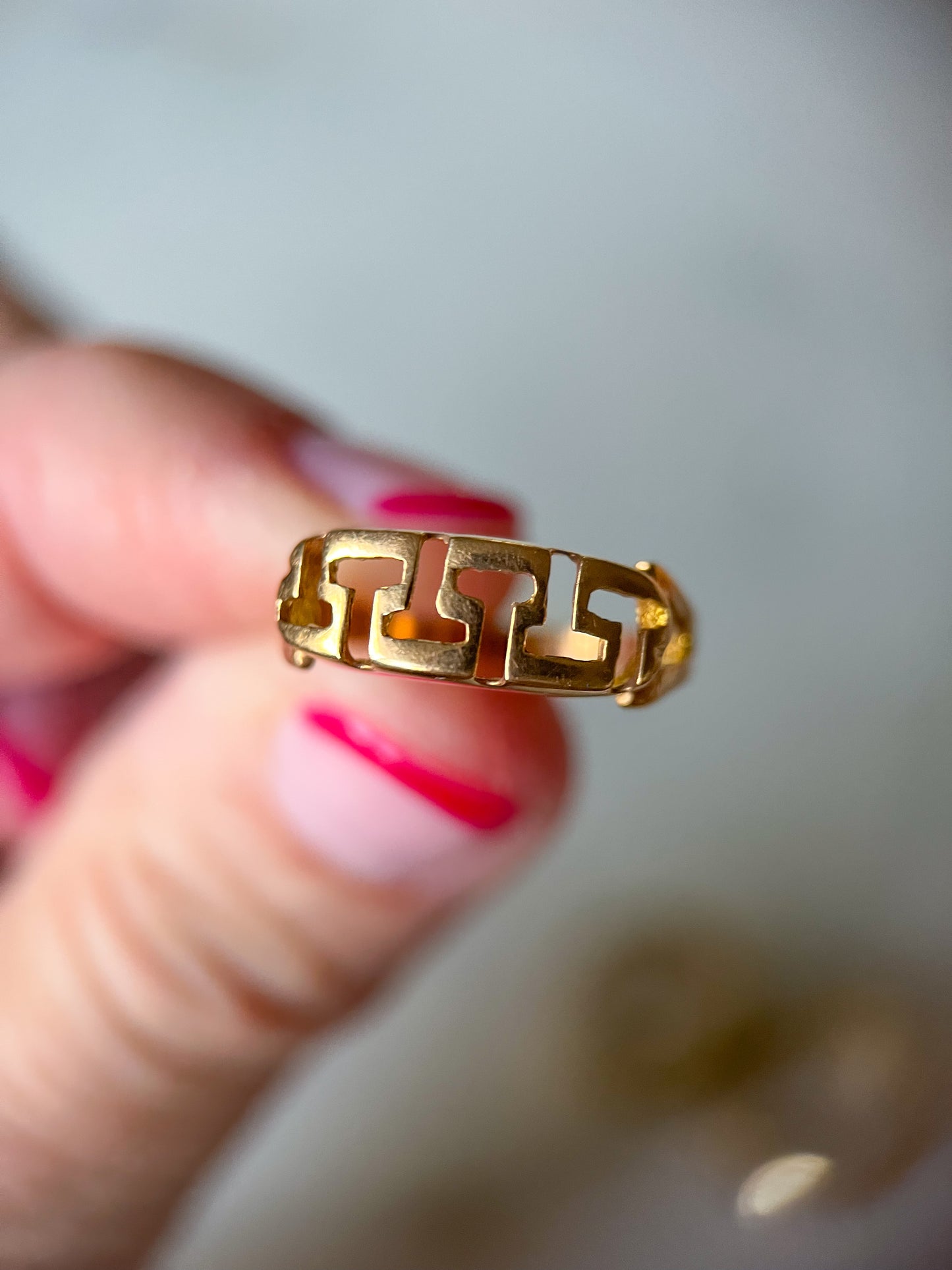 Vintage Geometric 14k Yellow Gold Ring