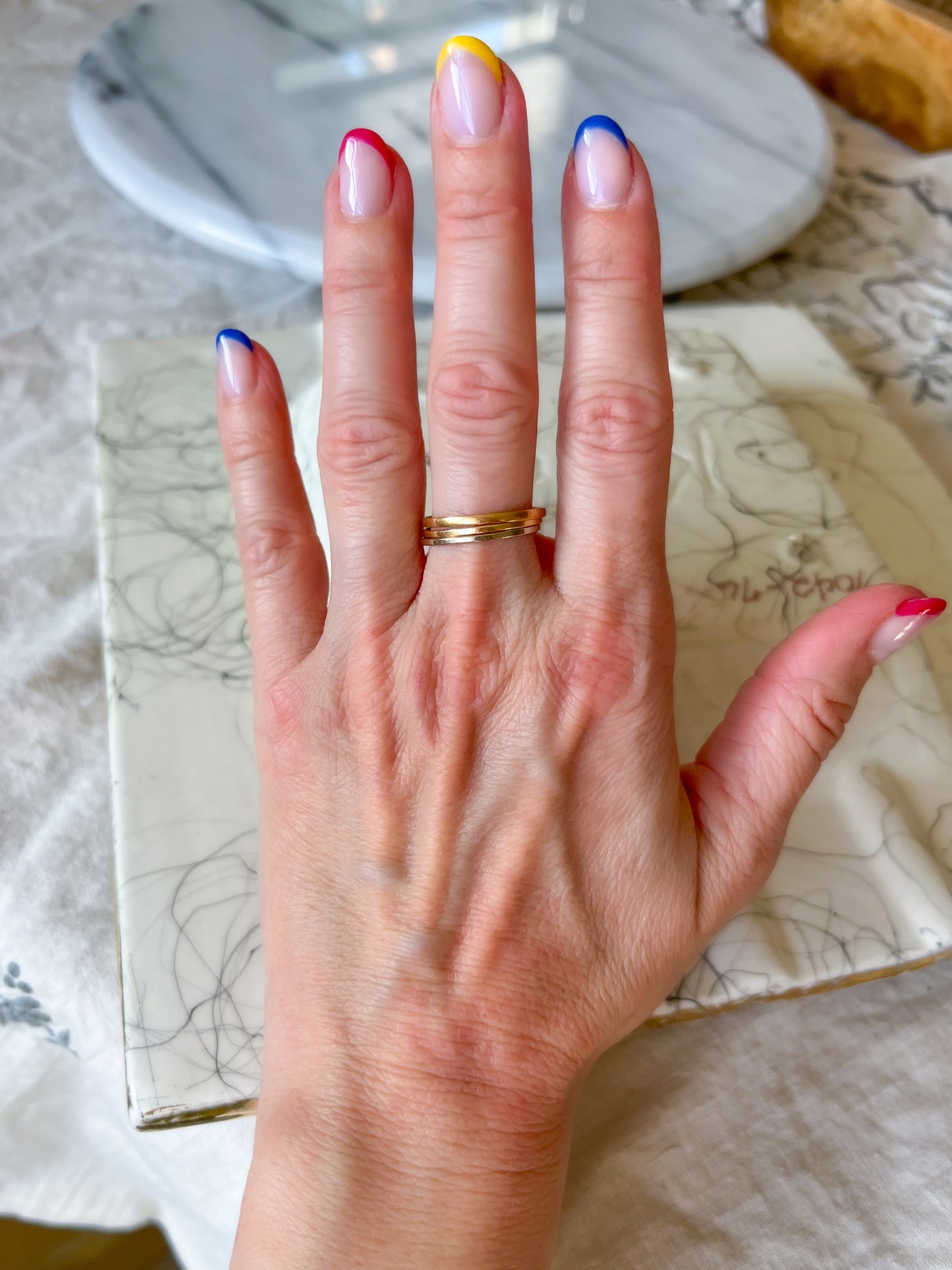 Vintage Very Thin 14k White Gold Band Ring
