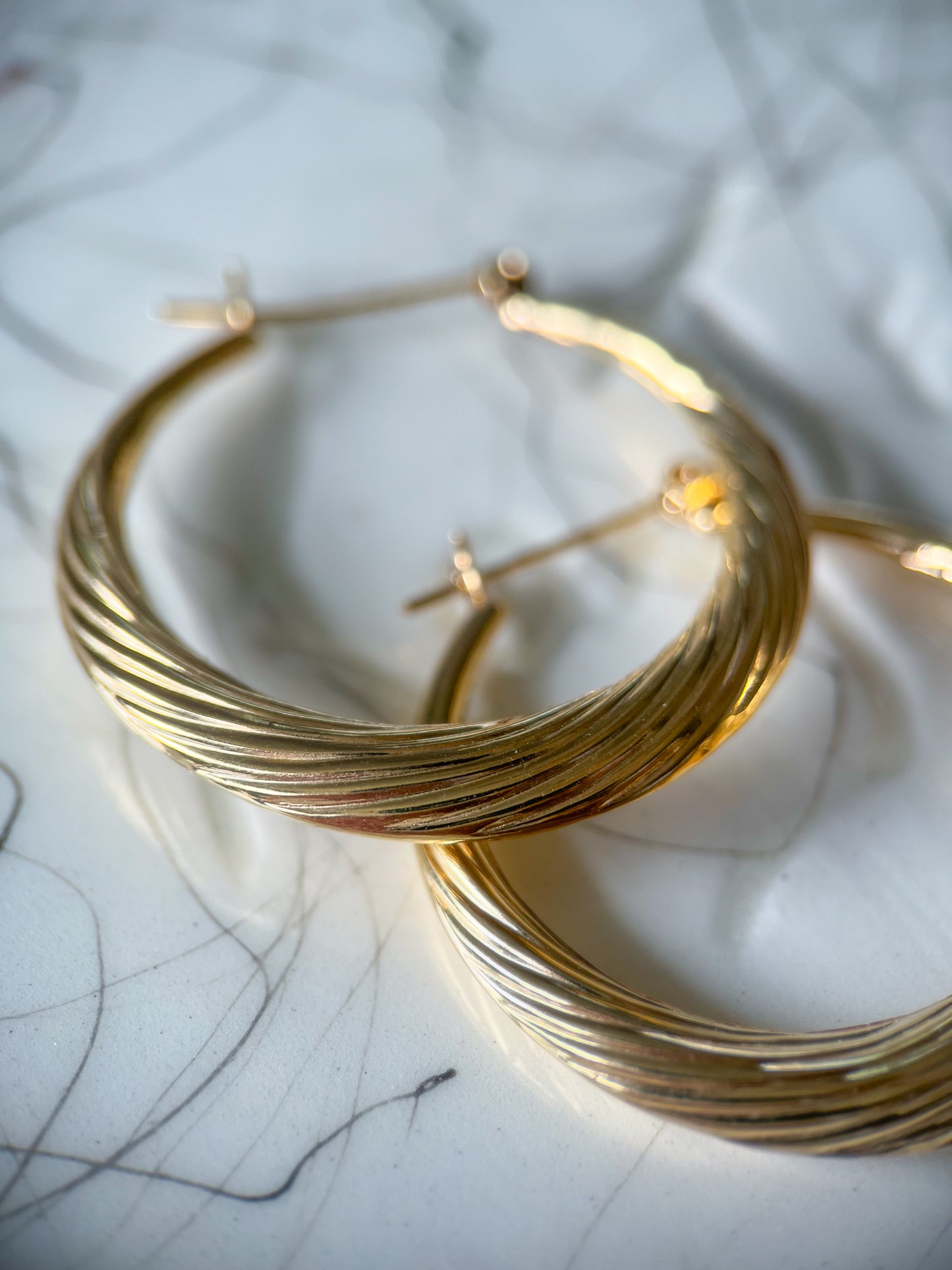 Vintage Twist 14k Yellow Gold Hoops