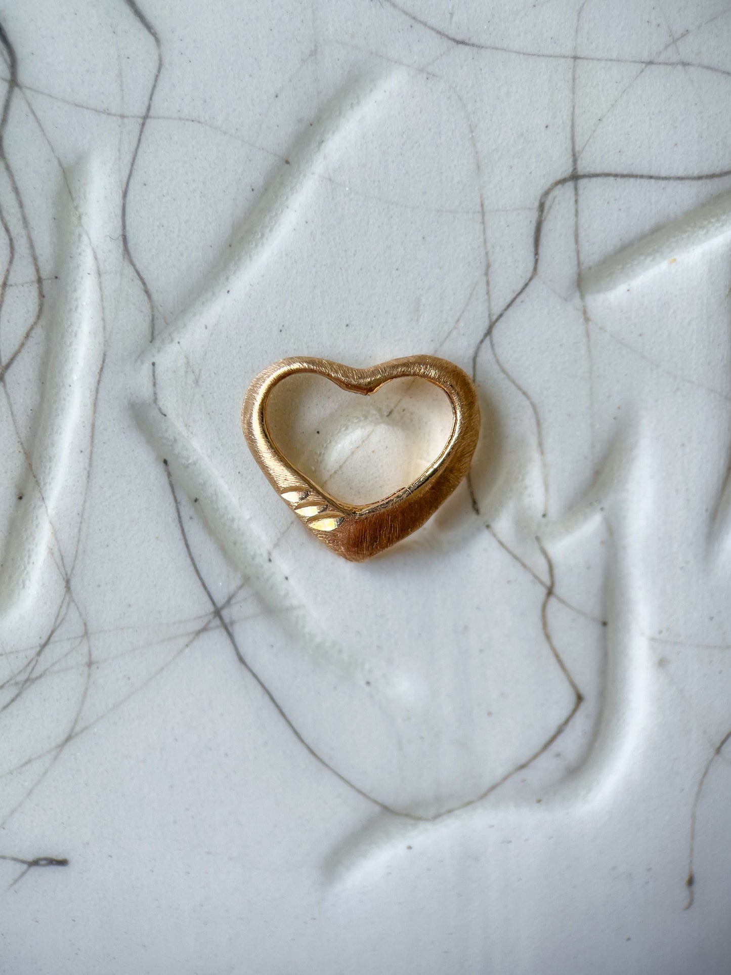Vintage Open Heart 14k Yellow Gold Charm