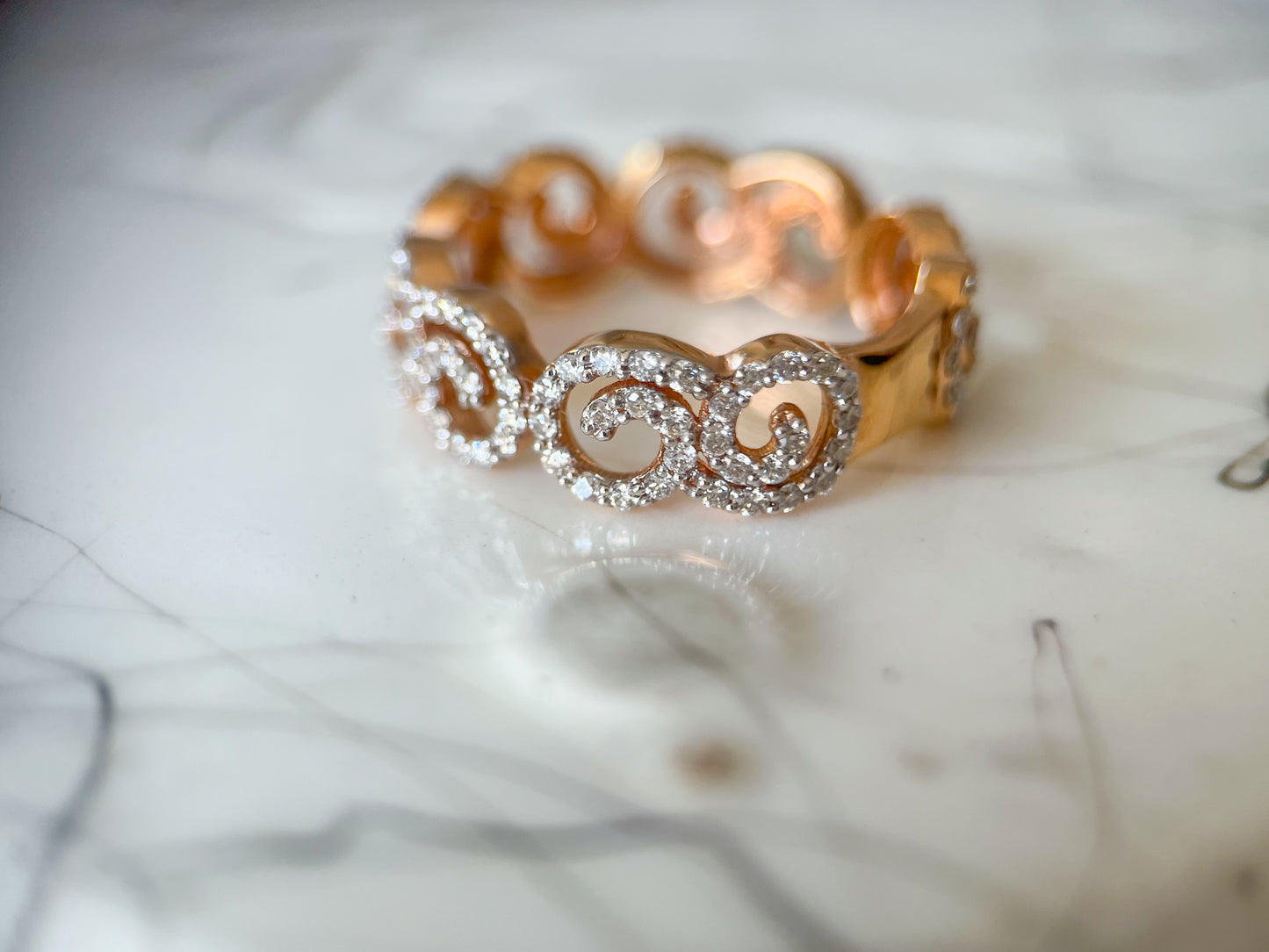 18k Rose Gold Decorative Band Ring